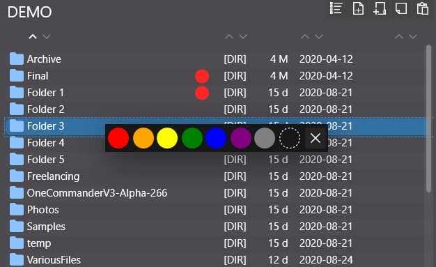 OneCommander - Coming in next Alpha update: Color Tagging...