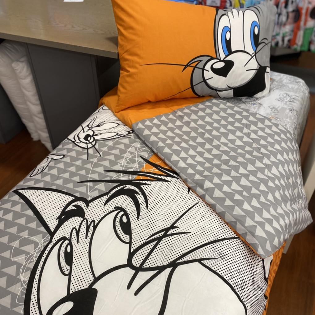 Set Copripiumino Tom & Jerry In Cotone - 150x200 Cm, Con 2 Federe, Chiusura Nascosta