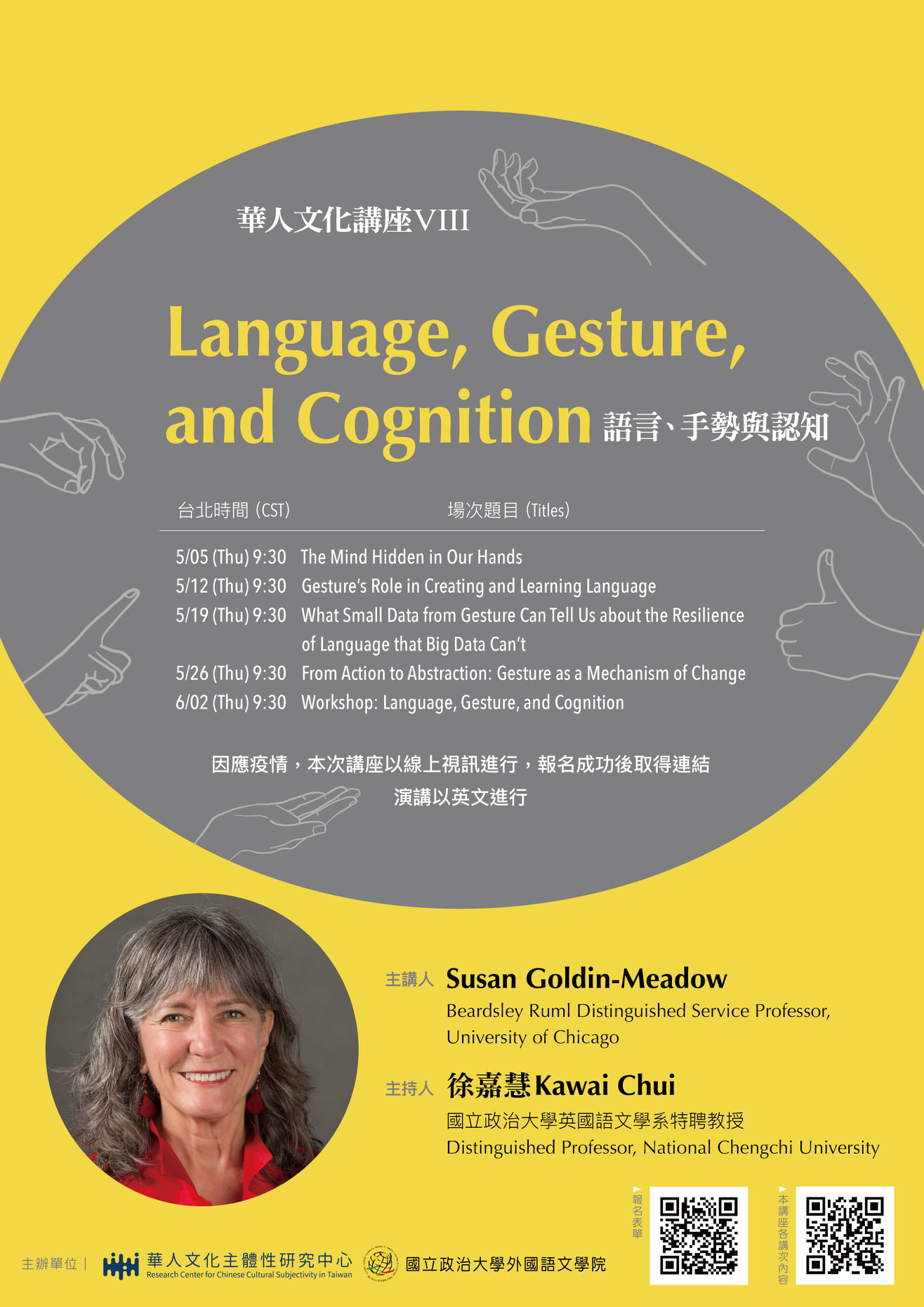 國立中正大學語言學研究所 - 政大將舉辦一系列的 Language, Gesture, and Cognition...