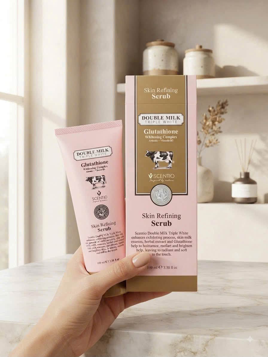 🇹🇭🇹🇭 SẴN SHIP ✨ SCENTIO DOUBLE MILK TRIPLE WHITE SCRUB 🥛🤍 Tẩy tế bào chết mặt & body của Beauty Buffet Thái Lan 🇹🇭 🫧 Gel mềm mịn giúp loại bỏ da