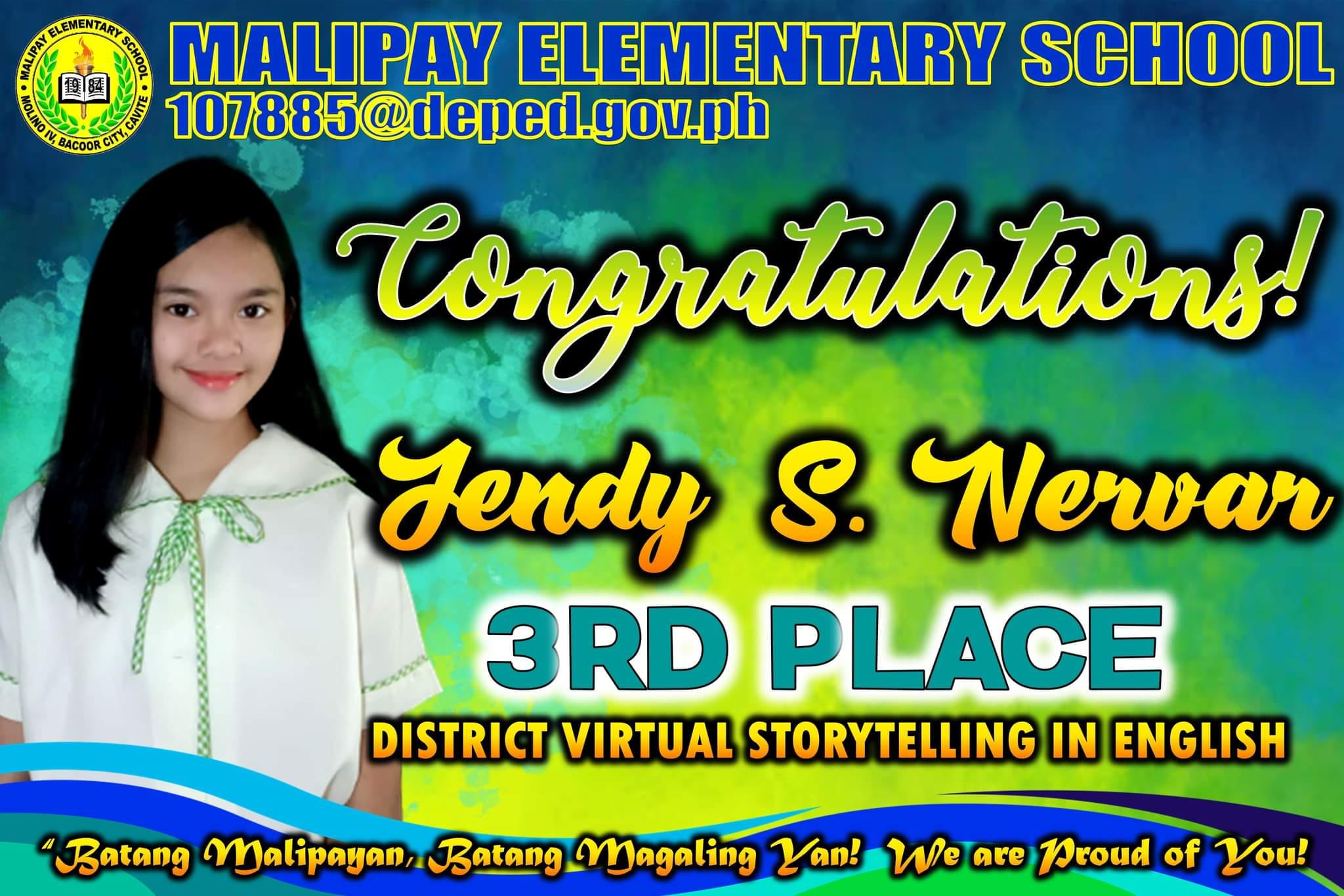Deped - Congratulations to JENDY S. NERVAR for winning 3rd Place in the ...