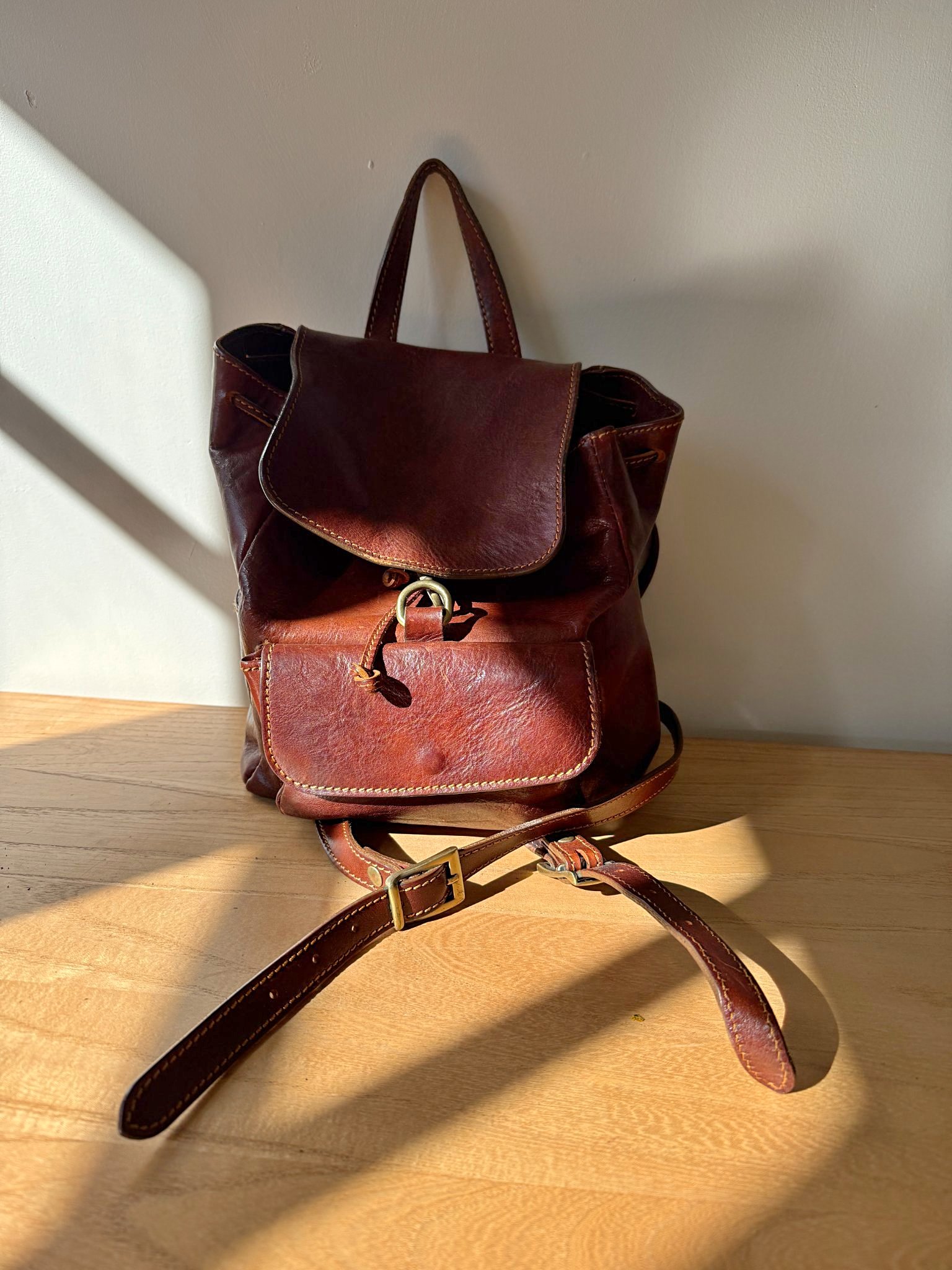 buy used leather backpacks Handmade Full Grain Backpack Vintage School Backpack Best For Women AK10 Vintage Brown Crafted so it is lightweight enough for the journey Jaald 21