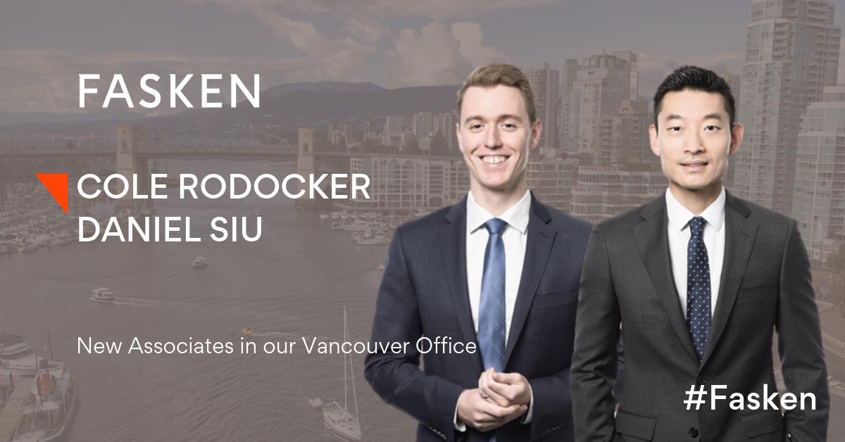Fasken - We are pleased to welcome two litigation associates who have ...