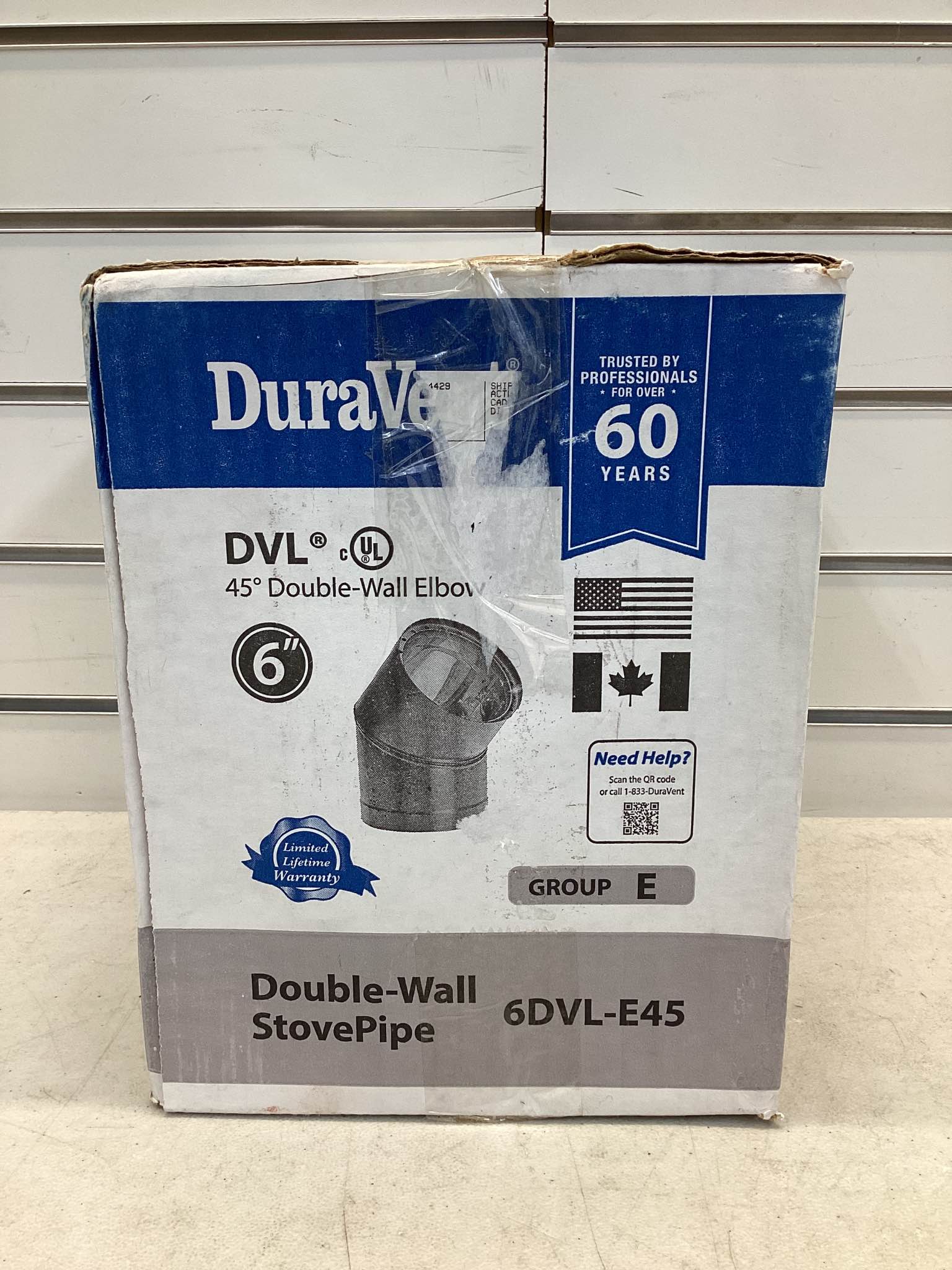 DuraVent 45° Double Wall Elbow, Model# 6DVL-E45 BRAND NEW ...