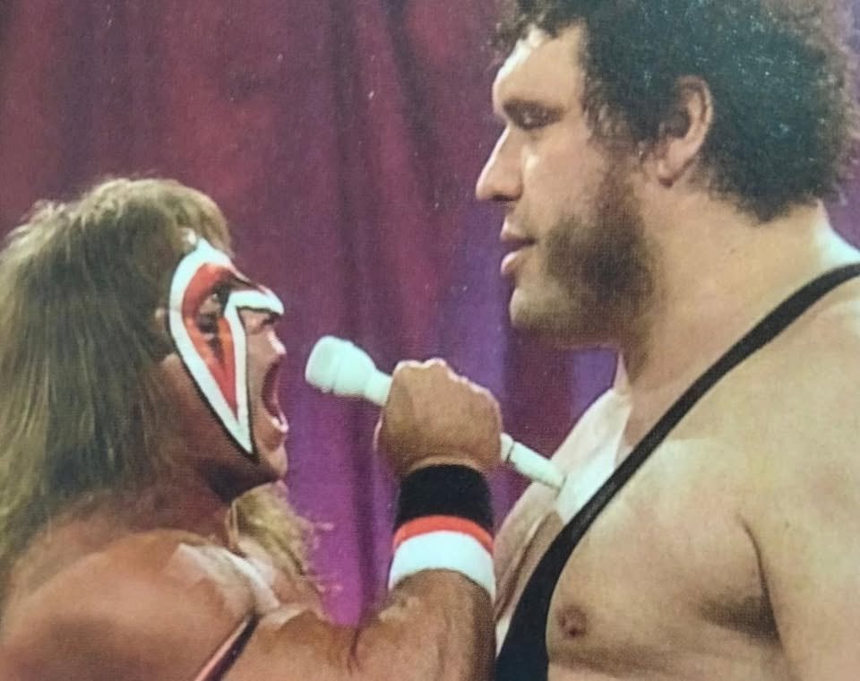 37 years ago today on WWF Superstars, the Ultimate Warrior–Andre