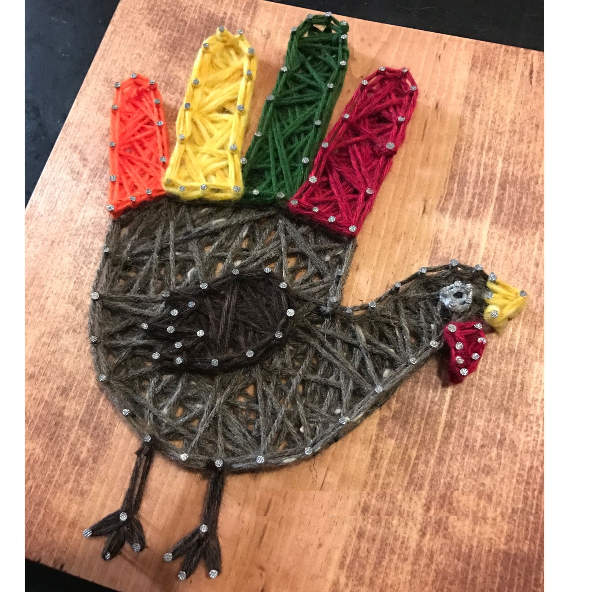 Turkey Handprint String Art Craft Class Workshop
