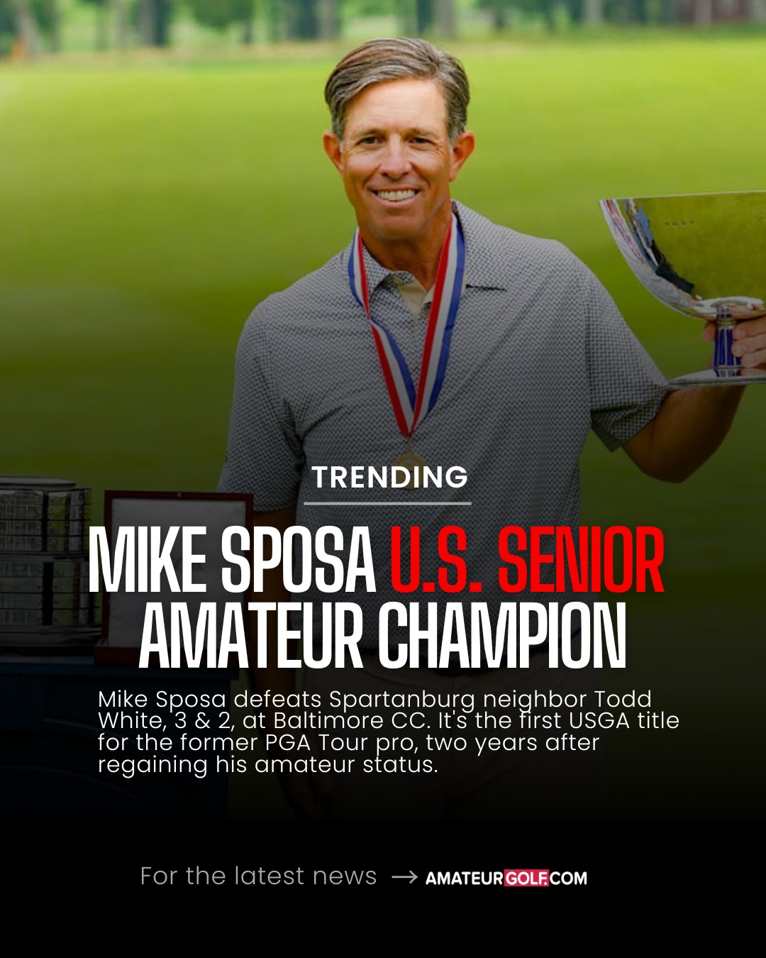 Mike Sposa wins 2026 U.S. Senior Amateur at Baltimore Country Club