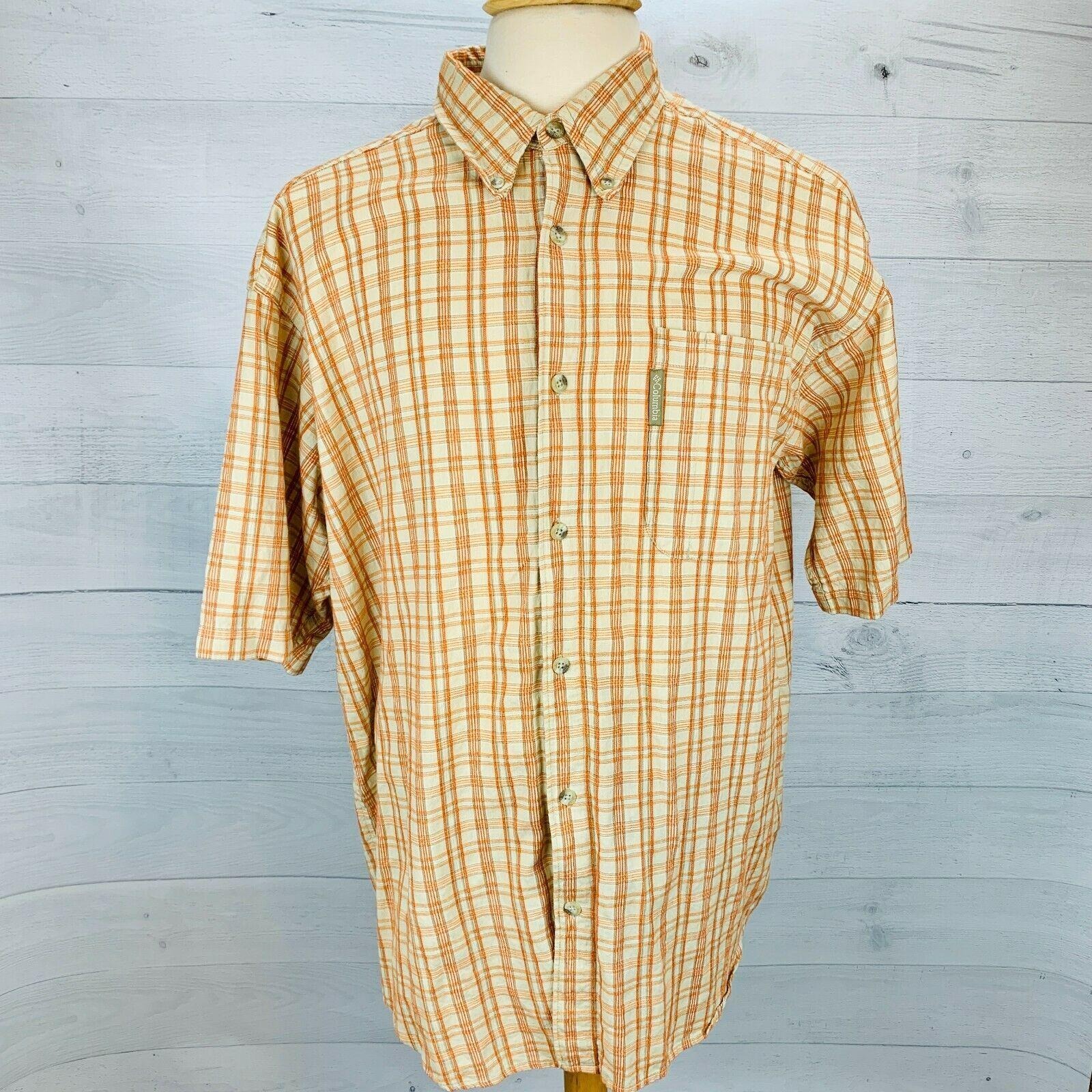 Columbia Button Up Orange Plaid Size XL - Men's Clothing & Shoes ...