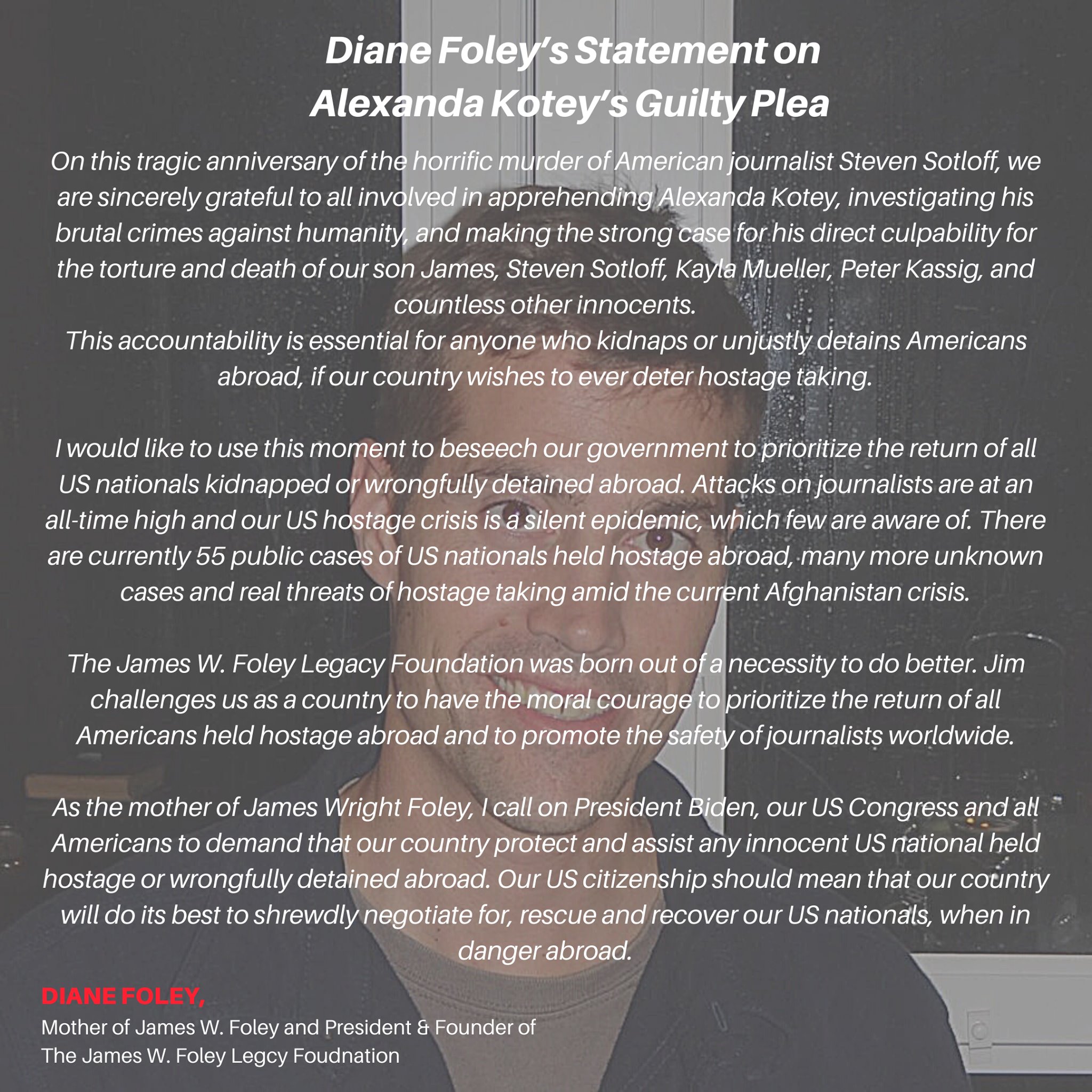 A statement from our... - James W. Foley Legacy Foundation