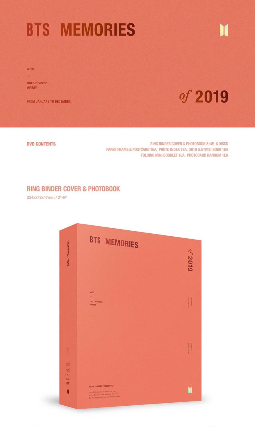 💚[BTS MEMORIES OF 2019] DVD PRE-ORDER DATE: 22/7 RELEASE DATE: 12
