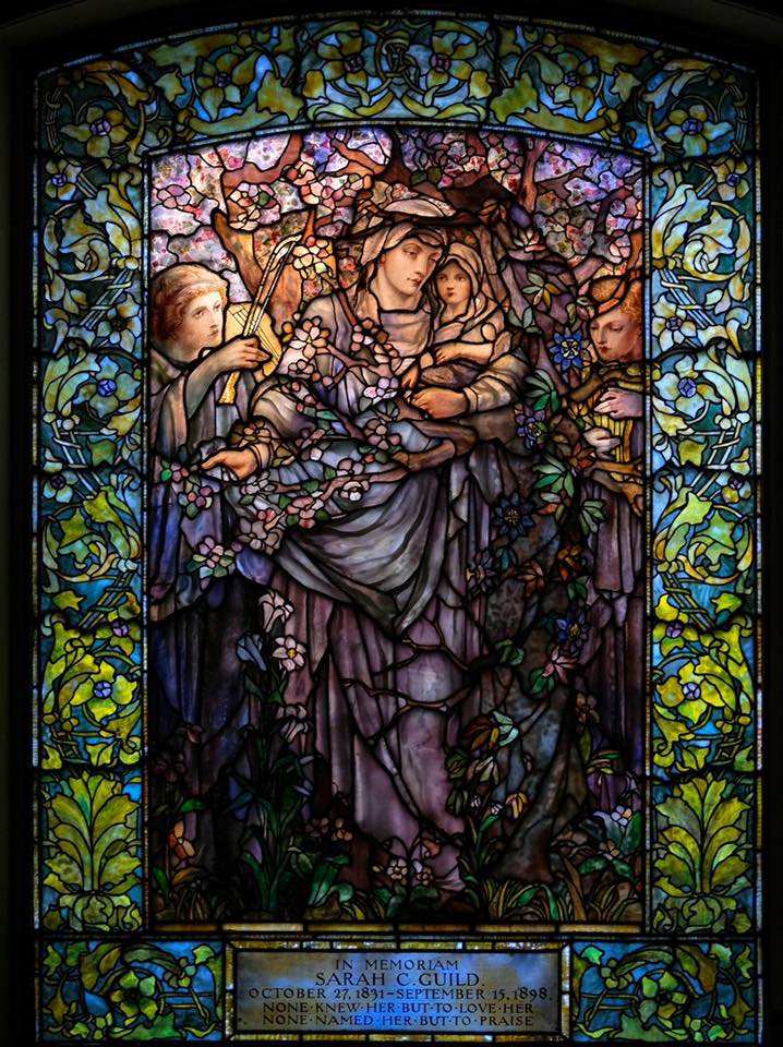 Louis Comfort Tiffany's Madonna of the Flowers window at Arlington