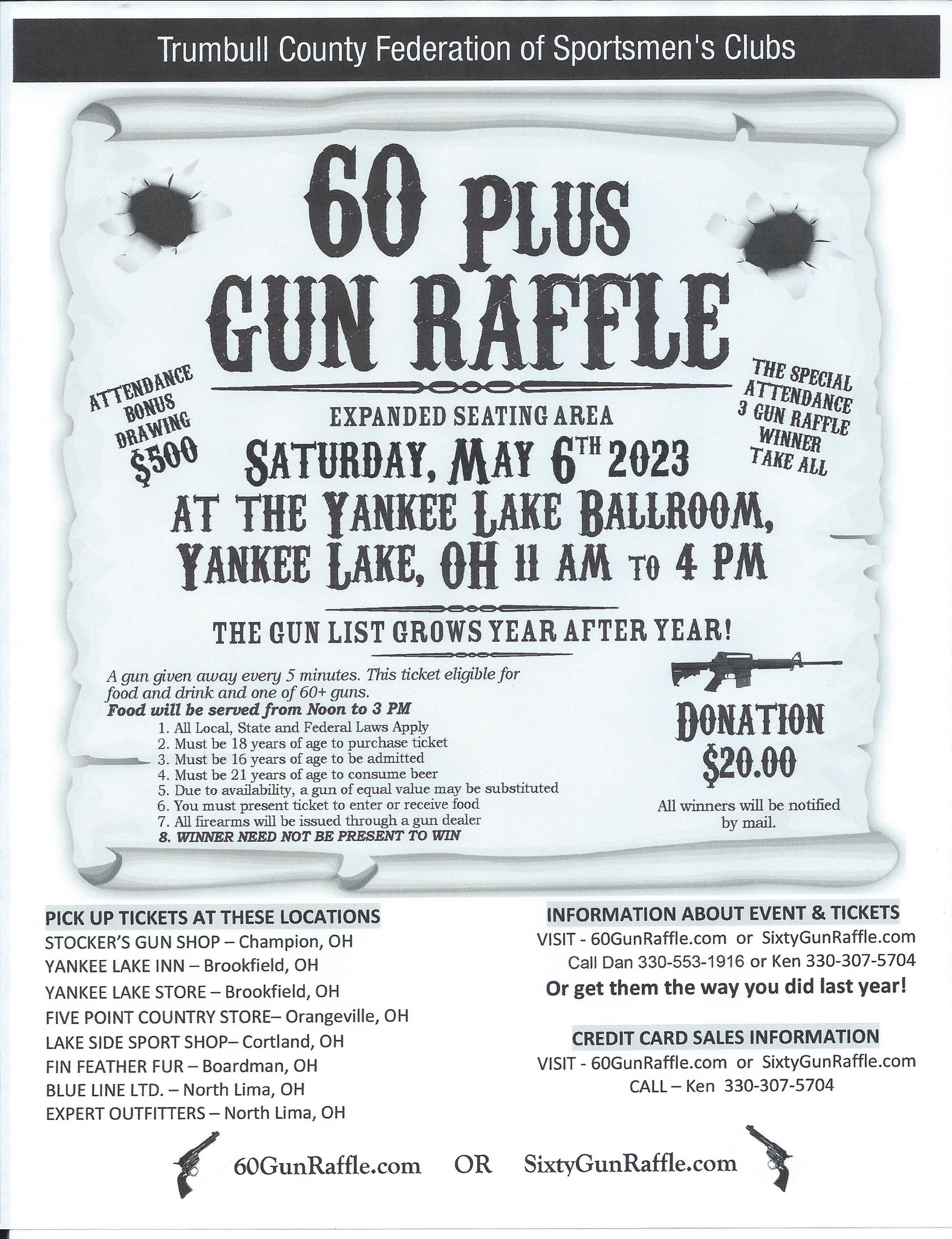 60 Plus Gun Raffle