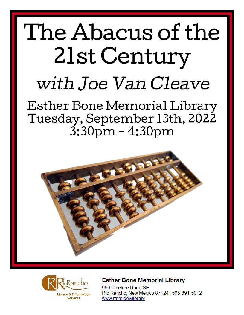 Mr. Joe Van Cleave will... - Rio Rancho Public Libraries