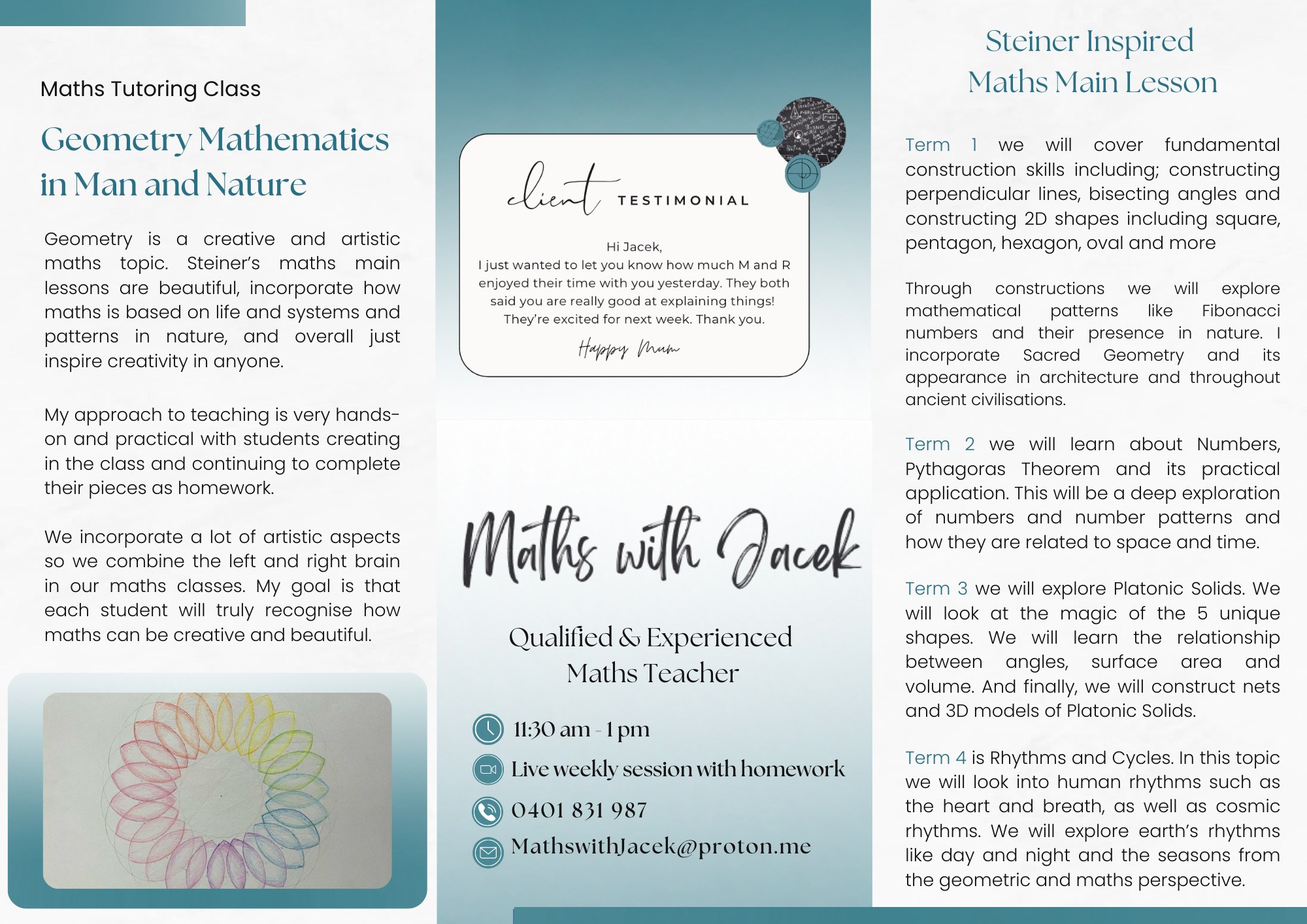 Maths Tutoring by Jacek | Cedar Creek NSW