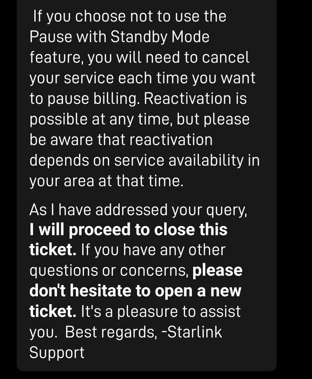 Starlink | pay to pause | Facebook