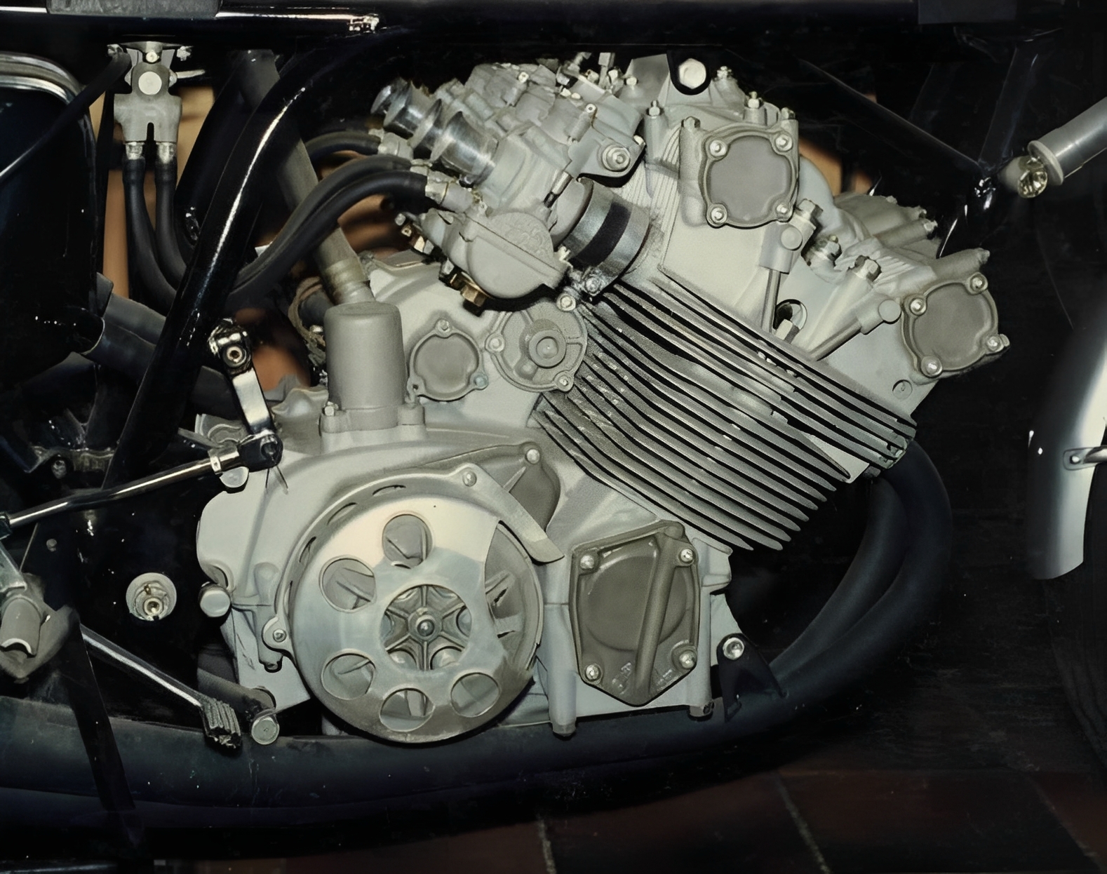 Here is a piston and rod from a 1966 Honda RC166 Four-Stroke DOHC