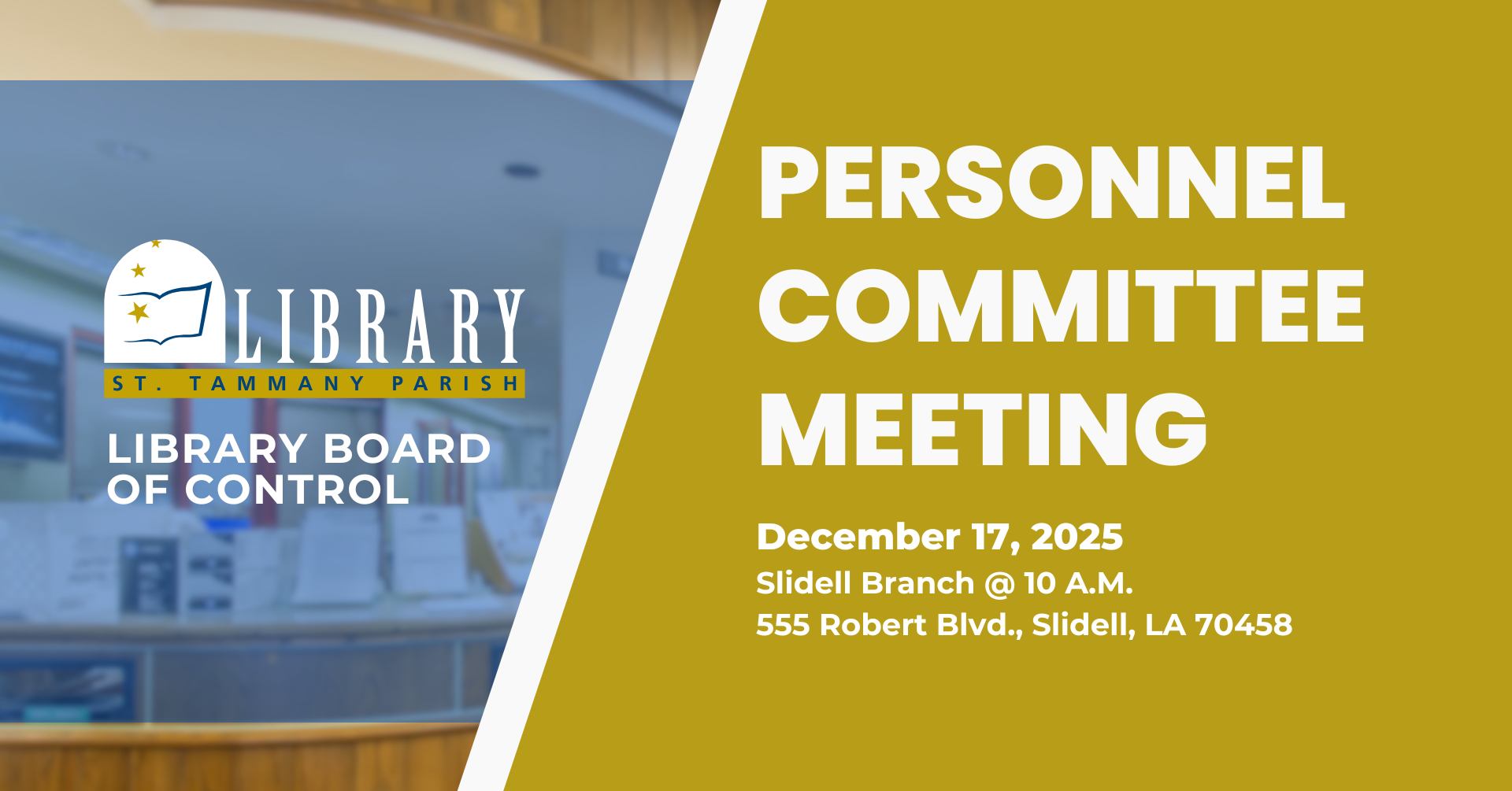 Library Board of Control: Personnel Committee Meeting - 12/17/2025