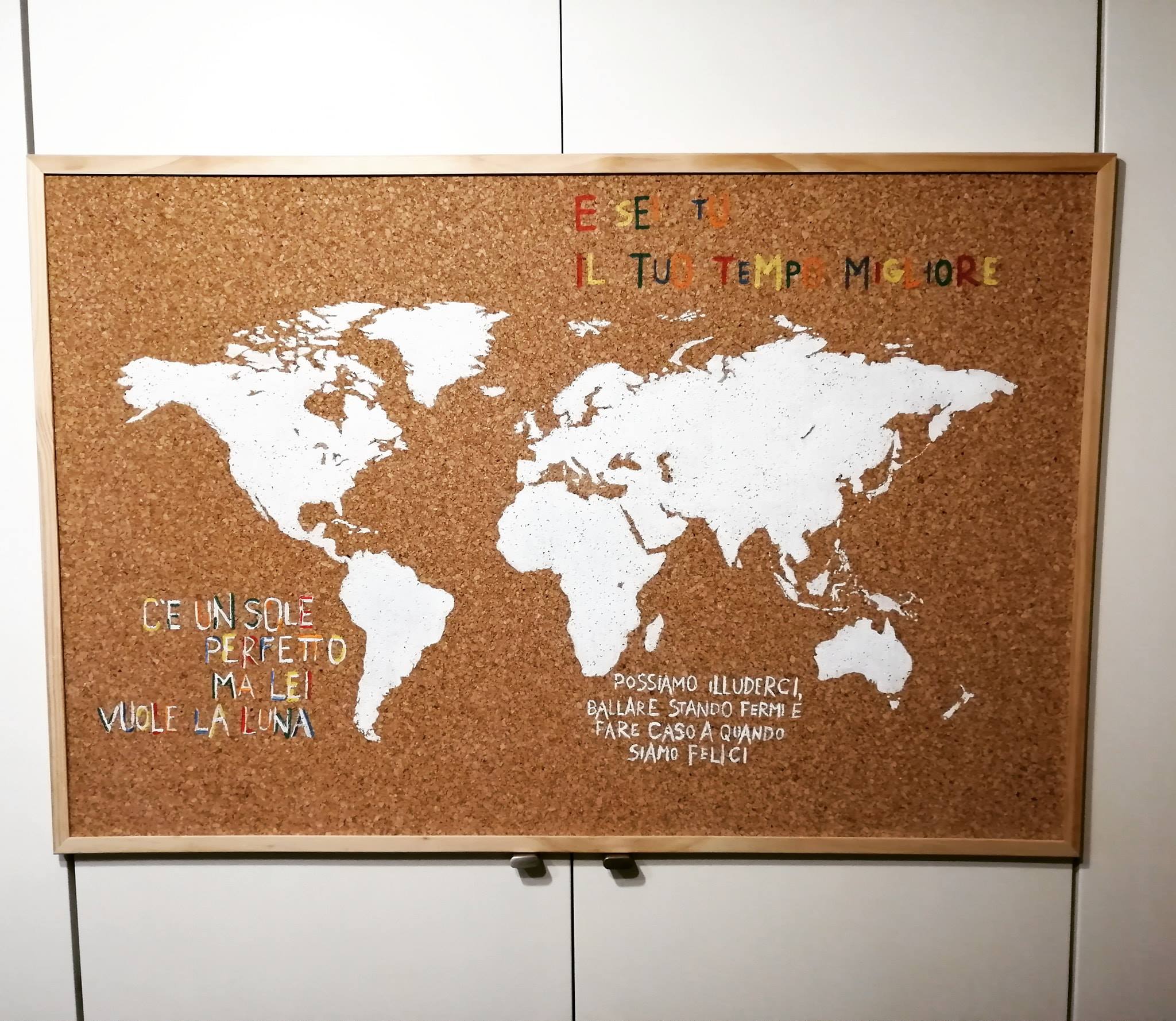 Splosh Mappa Dei Viaggi In Sughero - Bacheca Mondo Grande Con Perni, Per Segnare Mete Passate E Future