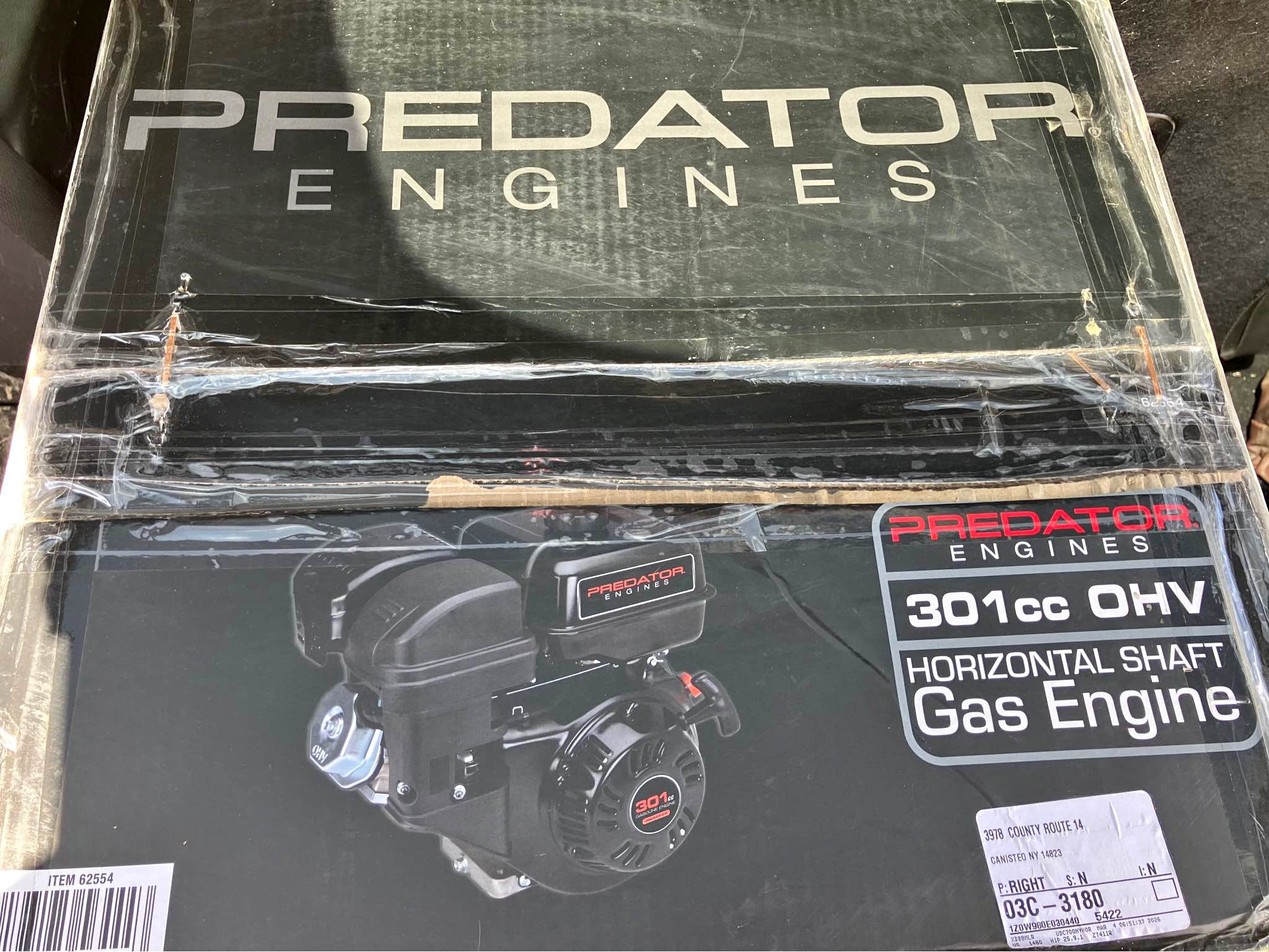 BRAND NEW 301cc Predator Gas Engine with Clutch, Chain, Chain Break ...