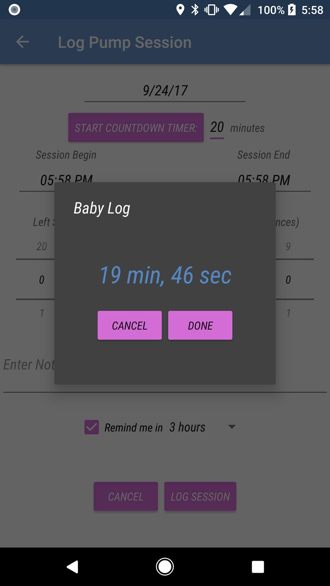 Baby Log and Stash Tracking - Now includes a countdown timer with ...