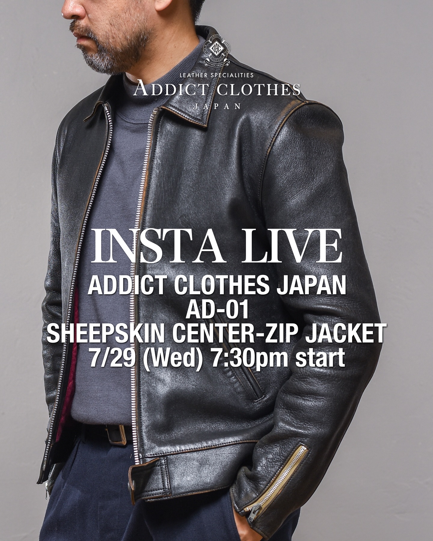 Addict - AD-01 HORSEHIDE CENTER ZIP JACKET. www.addict-clothes.com