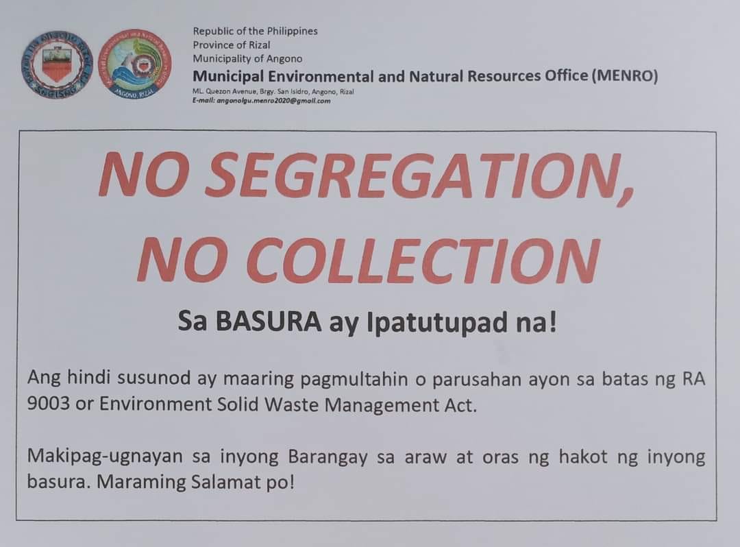 GARBAGE ADVISORY: Paki-hiwalay... - Duraville Homes Ph2 | Facebook