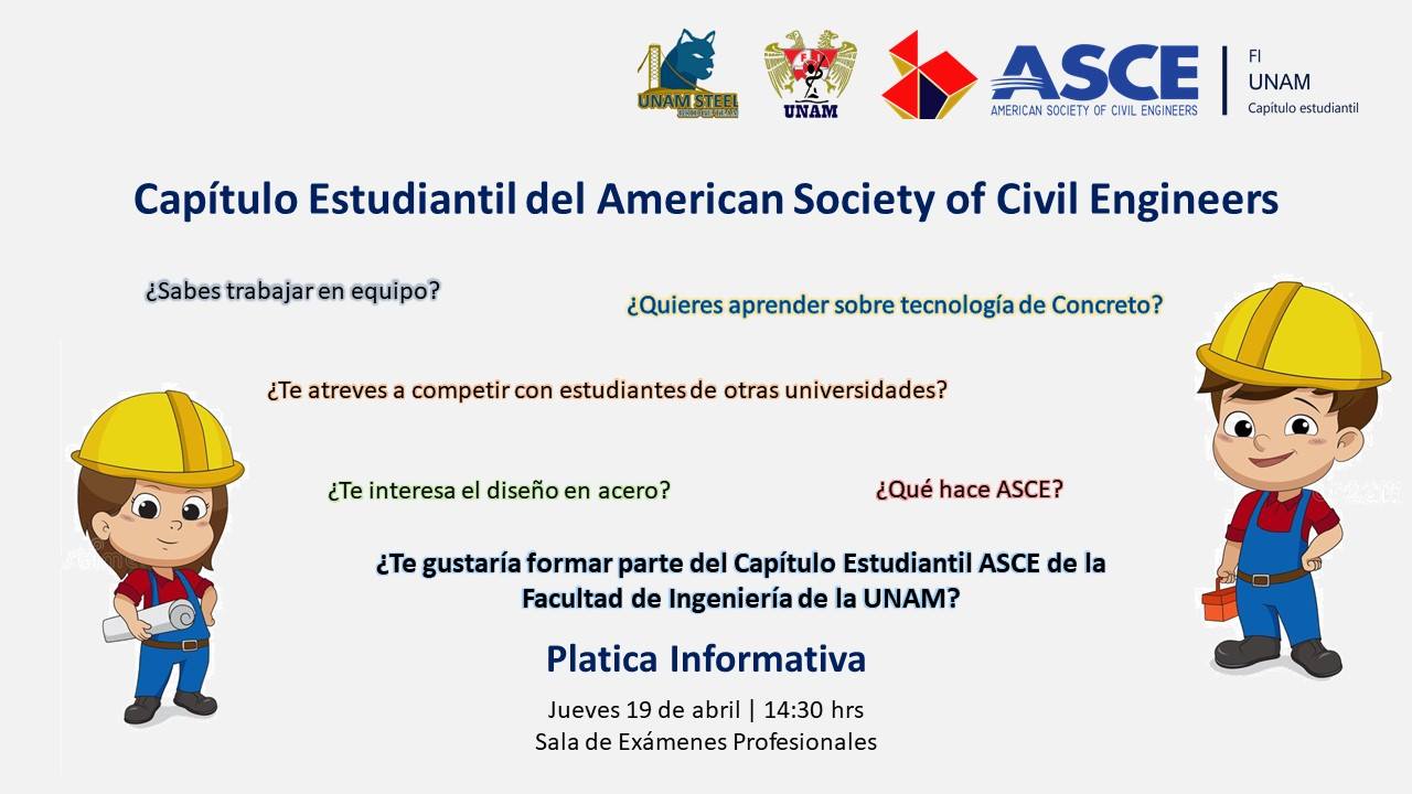 ASCE FI UNAM - ¿Sabes qué hace ASCE? Acompáñanos a la... | Facebook