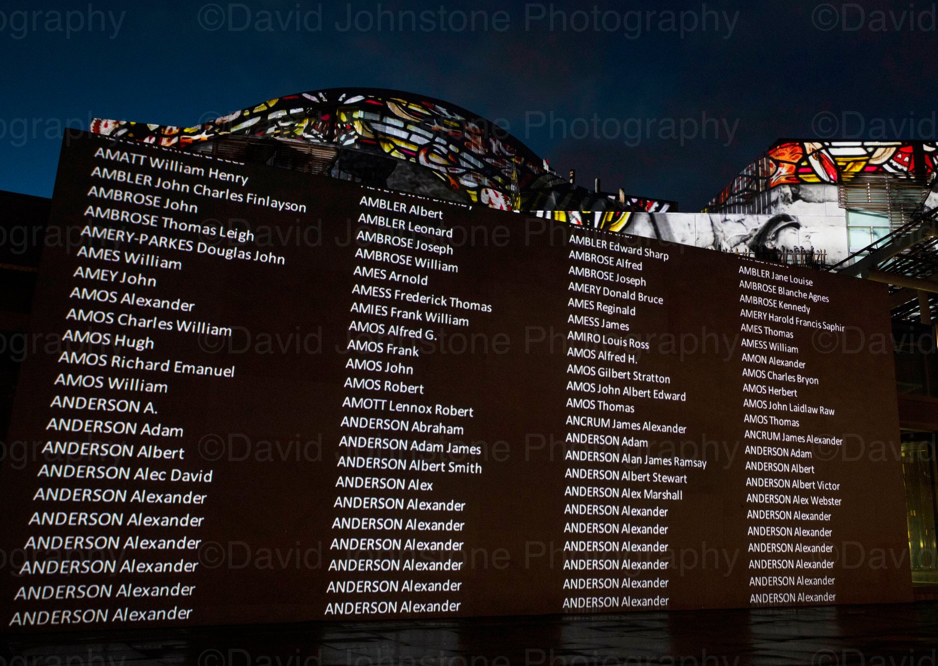 David - Was sent to The Scottish Parliament on Remembrance Sunday as ...