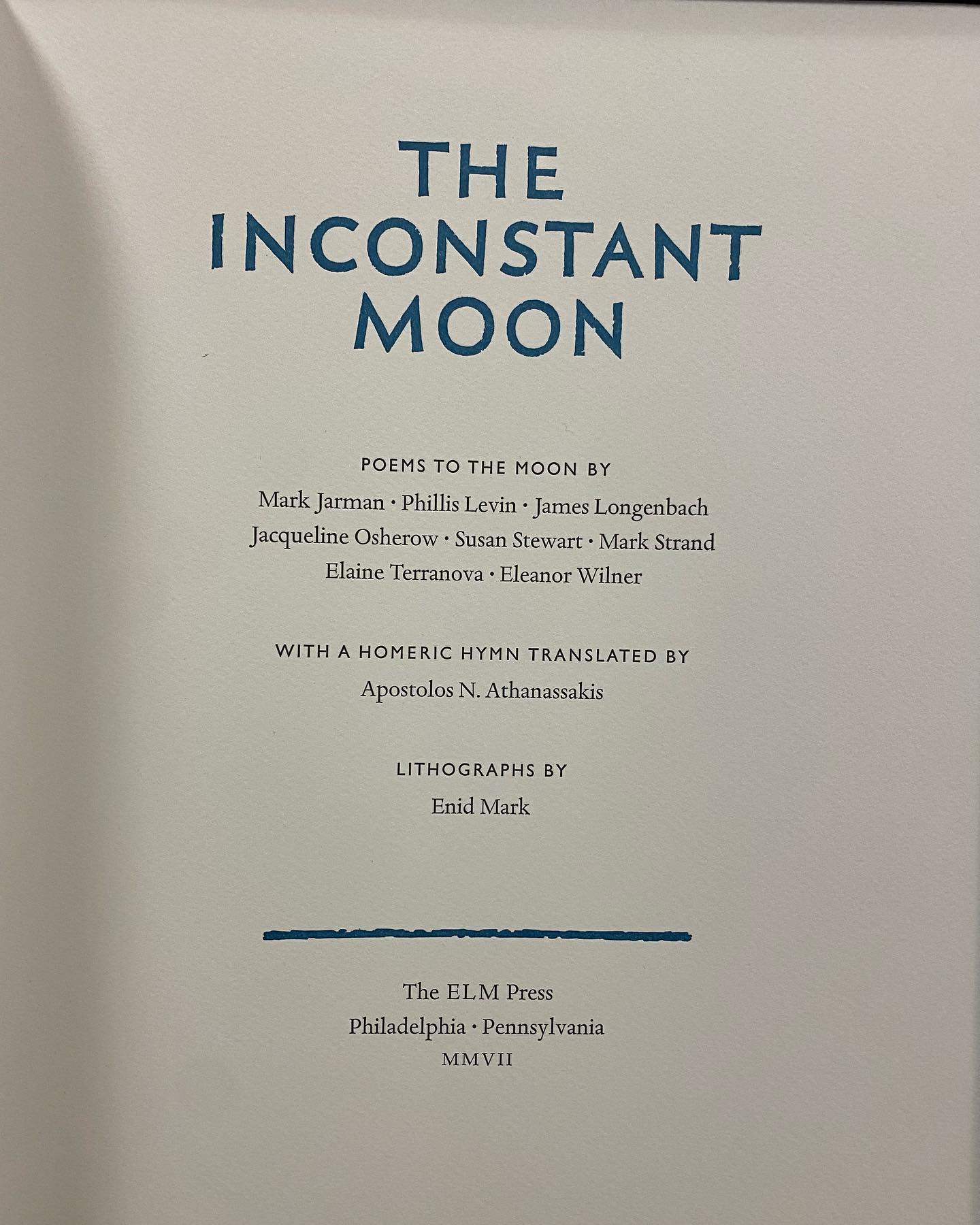 “The Inconstant Moon: Poems to the... - Argosy Book Store | Facebook