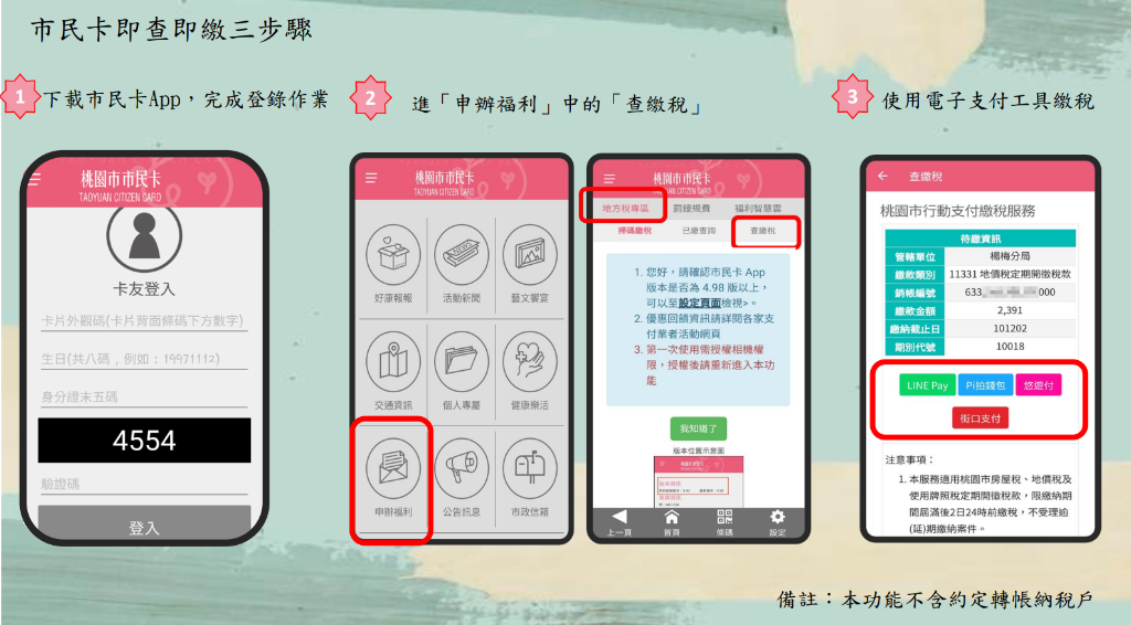 市議員呂林小鳳 - 市民卡e化繳稅再升級 地價稅開徵了，稅單沒在手上?🥺 📣 簡單3步驟，輕輕鬆鬆完成繳稅了~📣...