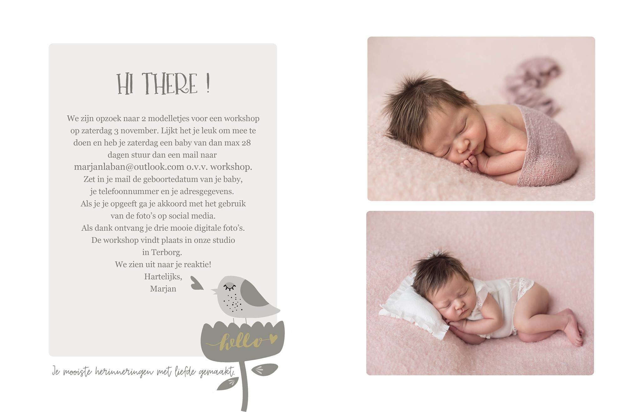 Laban Producties - Er is weer een oproep voor 2 baby'tjes voor een ...