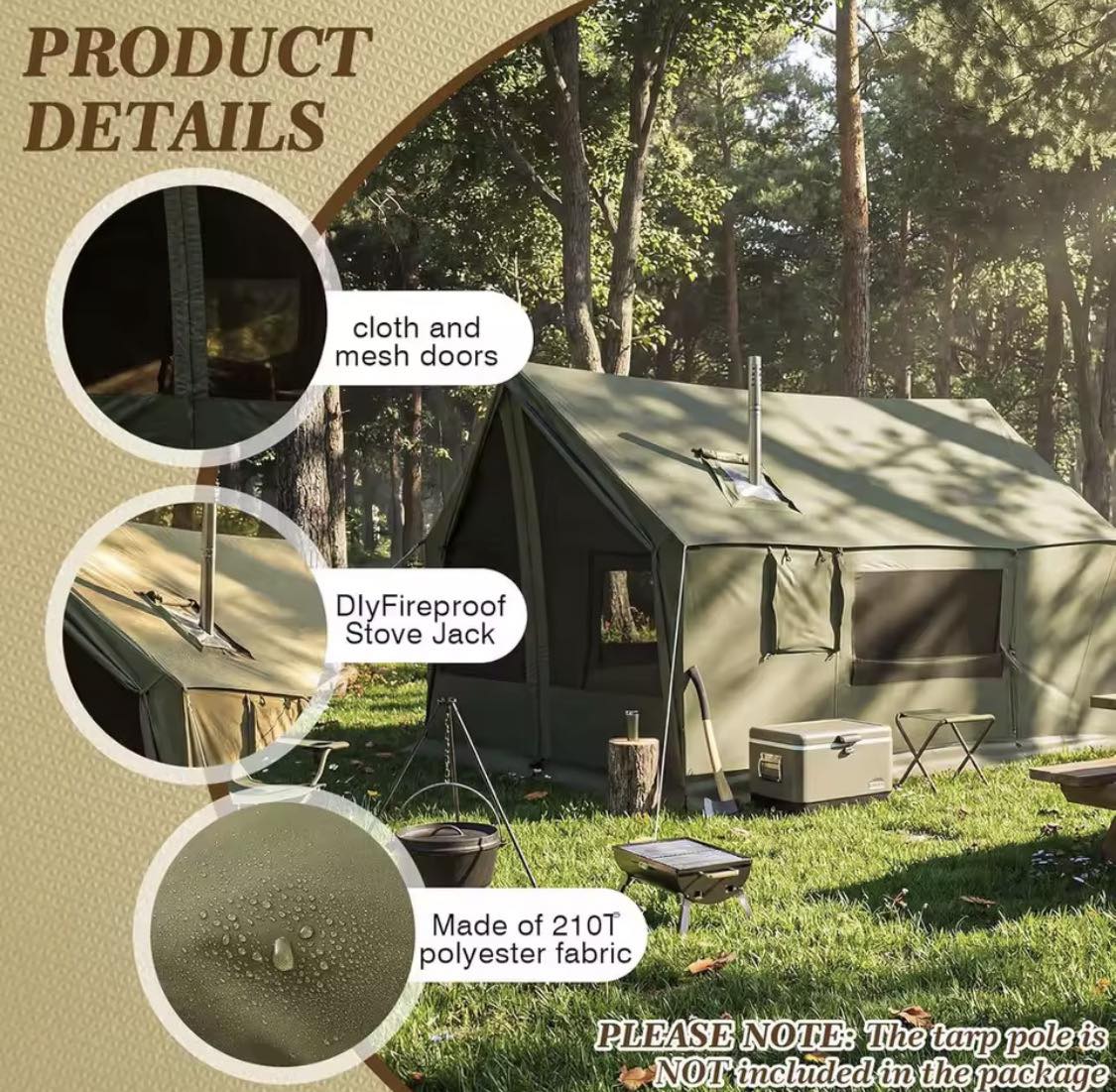 tent plakken Reparatietape voor tenten, waterdichte reparatietape, robuuste patch voor tuinhuisje, nylon, canvas, UV-bestendige reparatieset voor perforaties (8 cm x 8 m) Klussen & gereedschap 9 Tent Images | Grey_Dog_Bed Farben:Schwarz