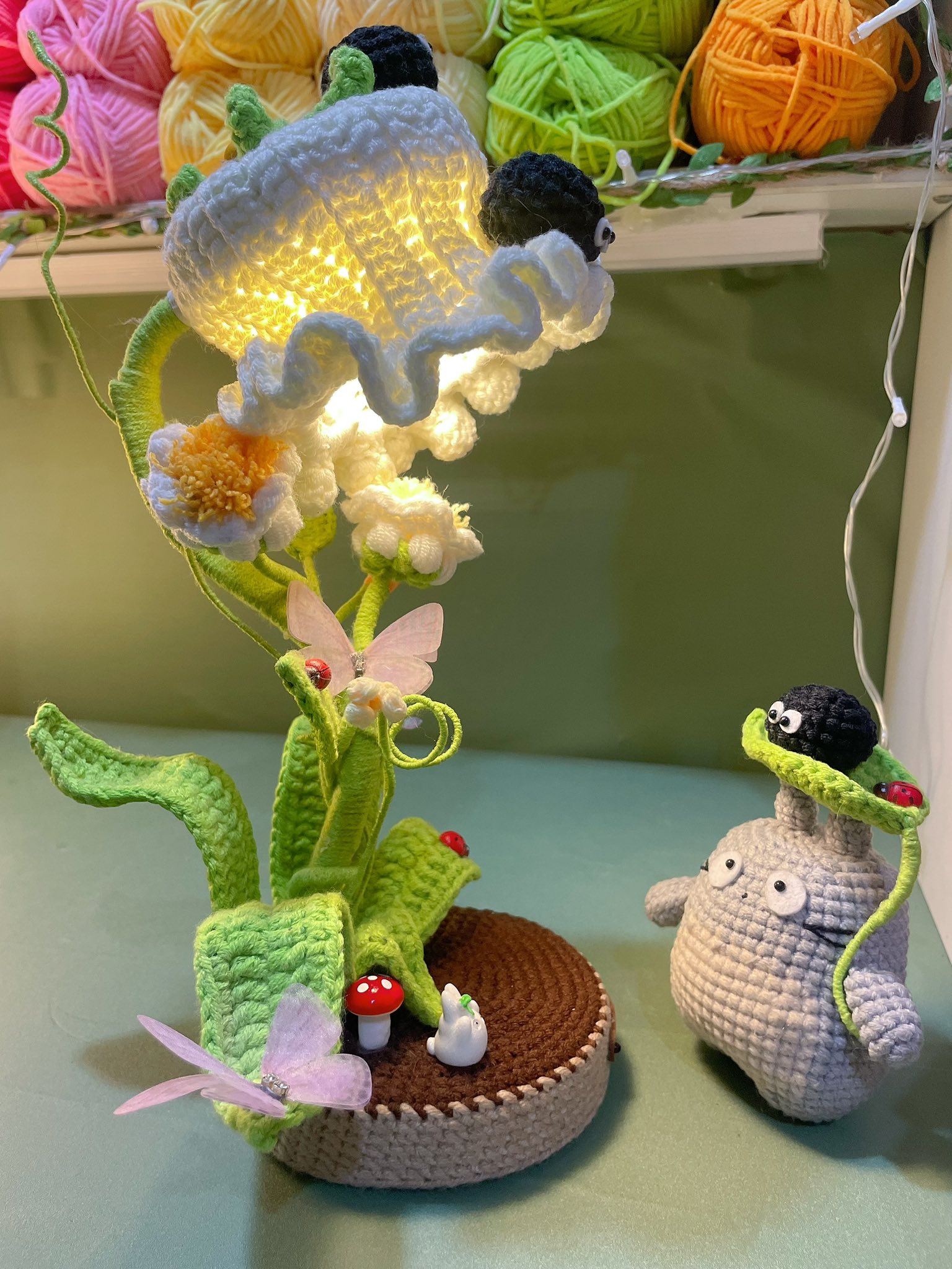 💗🍃my totoro paradise lamp crochet 🍃💗