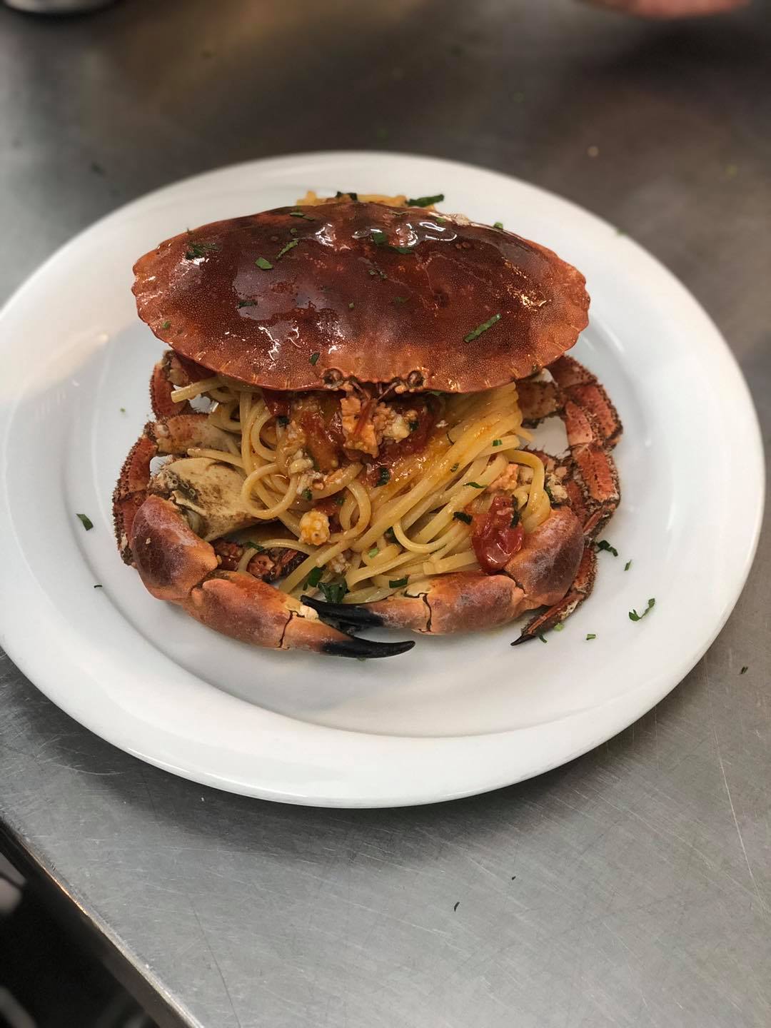 🦀 Granchio ripieno di Linguine 😋 - Ristorante Faghitó
