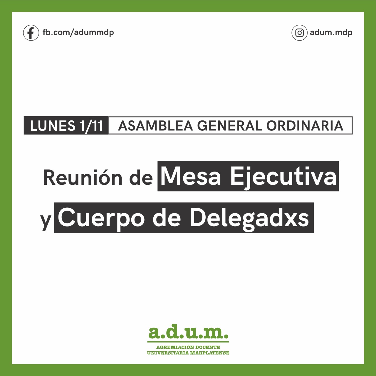 ️... - ADUM - Agremiación Docente Universitaria Marplatense | Facebook