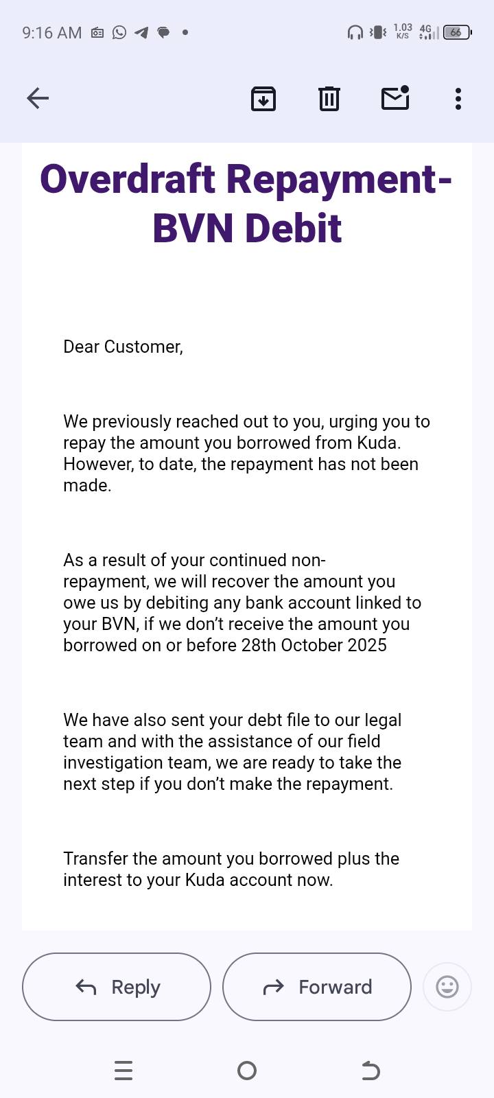 SAY NO TO LOAN APP | message from kuda this morning 😭 | Facebook