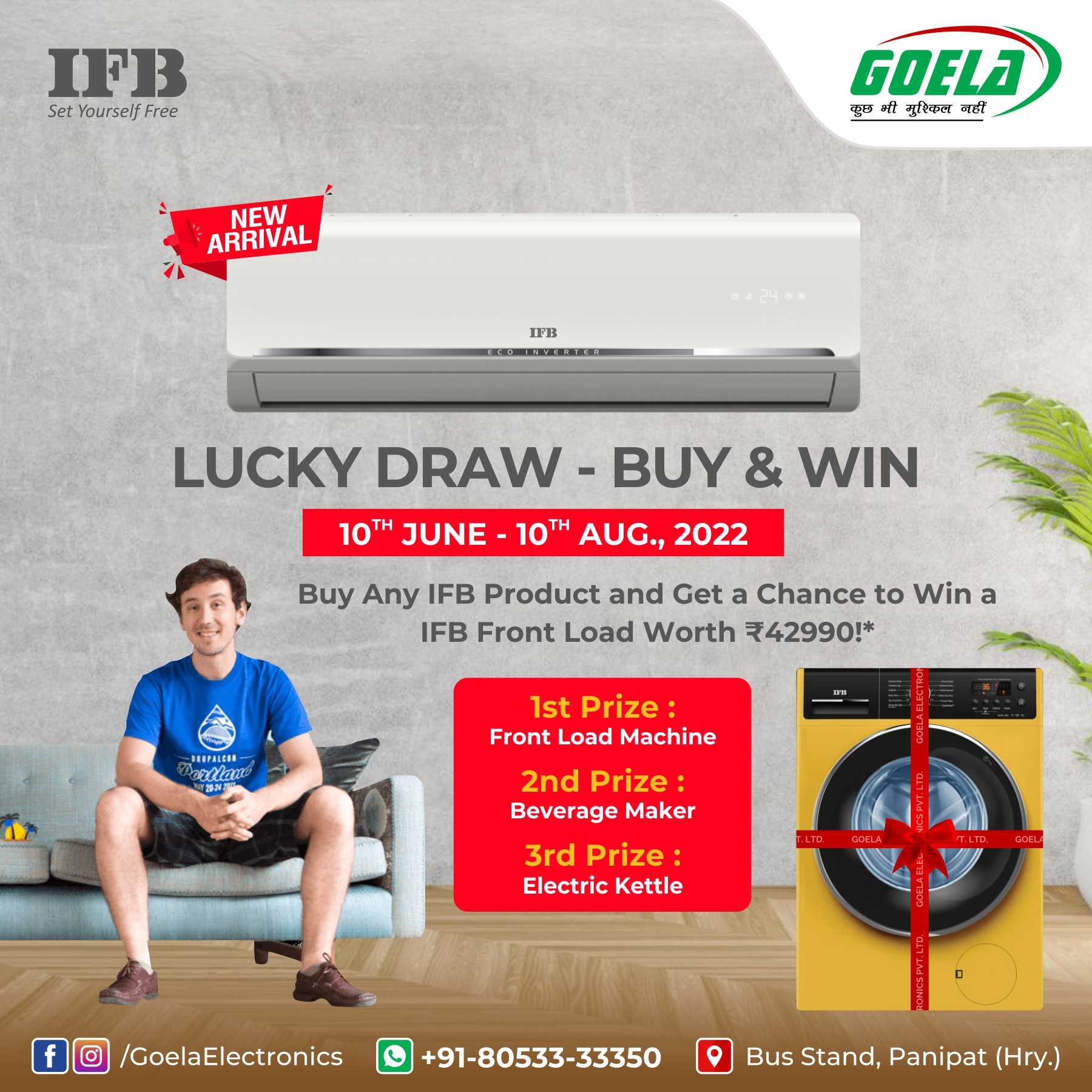 Win IFB front load washing machine with IFB air conditioner purchase