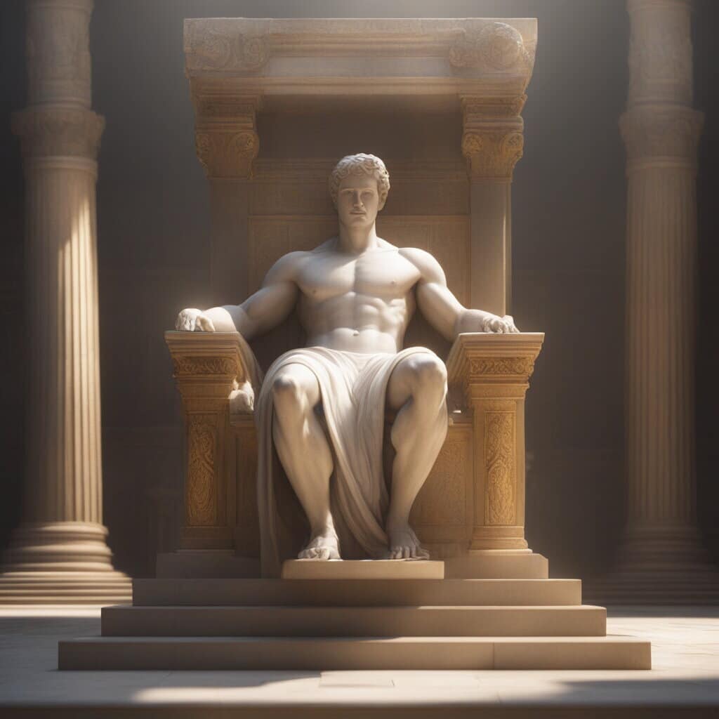 Apollon - God of Light *]AI image on the left - Apollo statue in