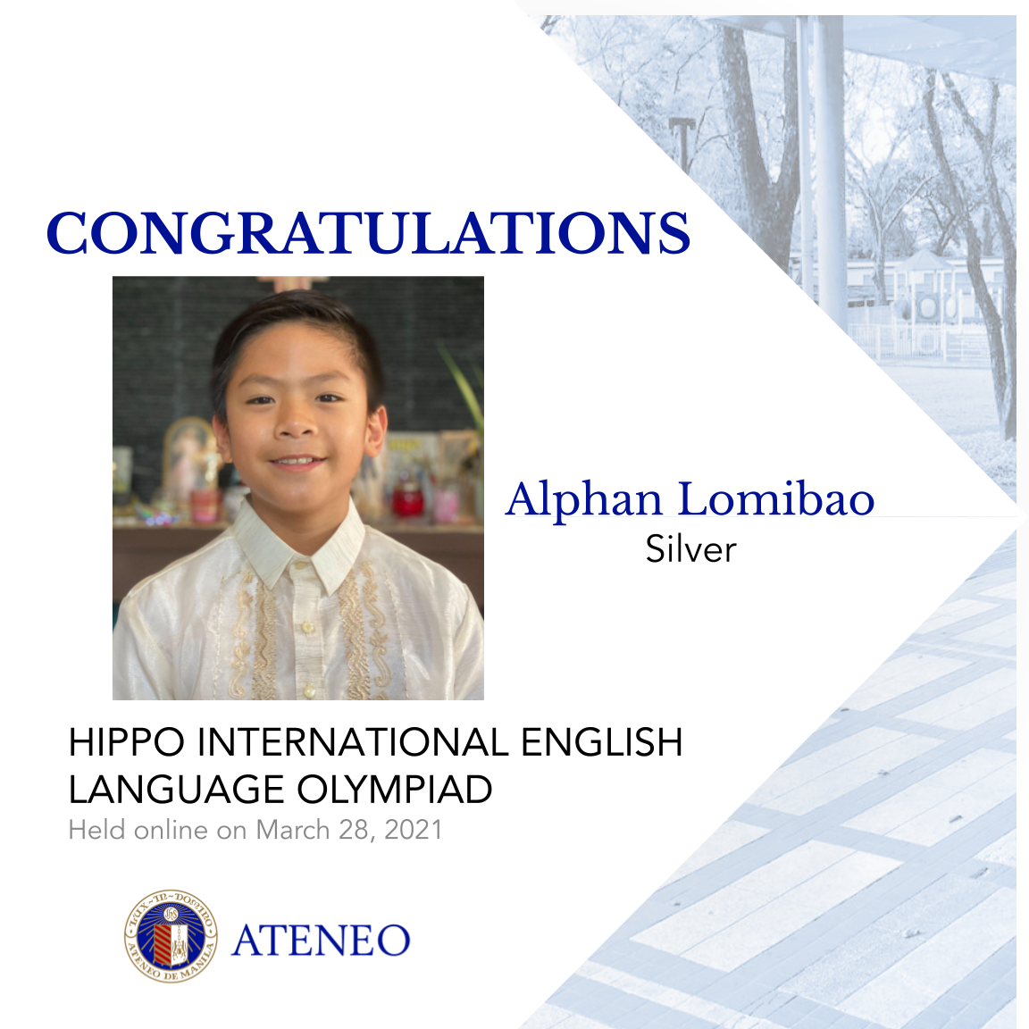 Ateneo - Recent graduate Alphan Lomibao (6-Xavier in school year 2020 ...