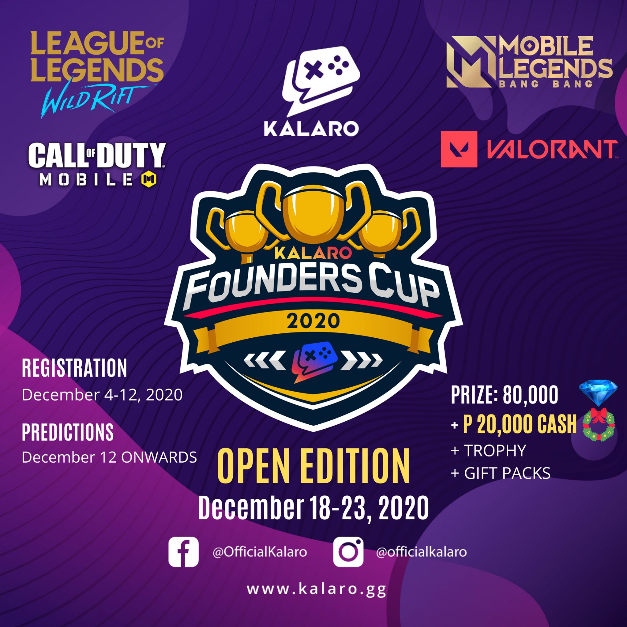 KALARO - 📣📣📣 UPDATES on🏆Kalaro Founders Cup 2020 - OPEN...