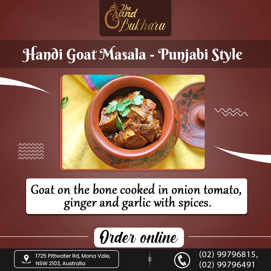 The Royal - Handi Goat Masala - Punjabi Style Goat on the bone cooked ...