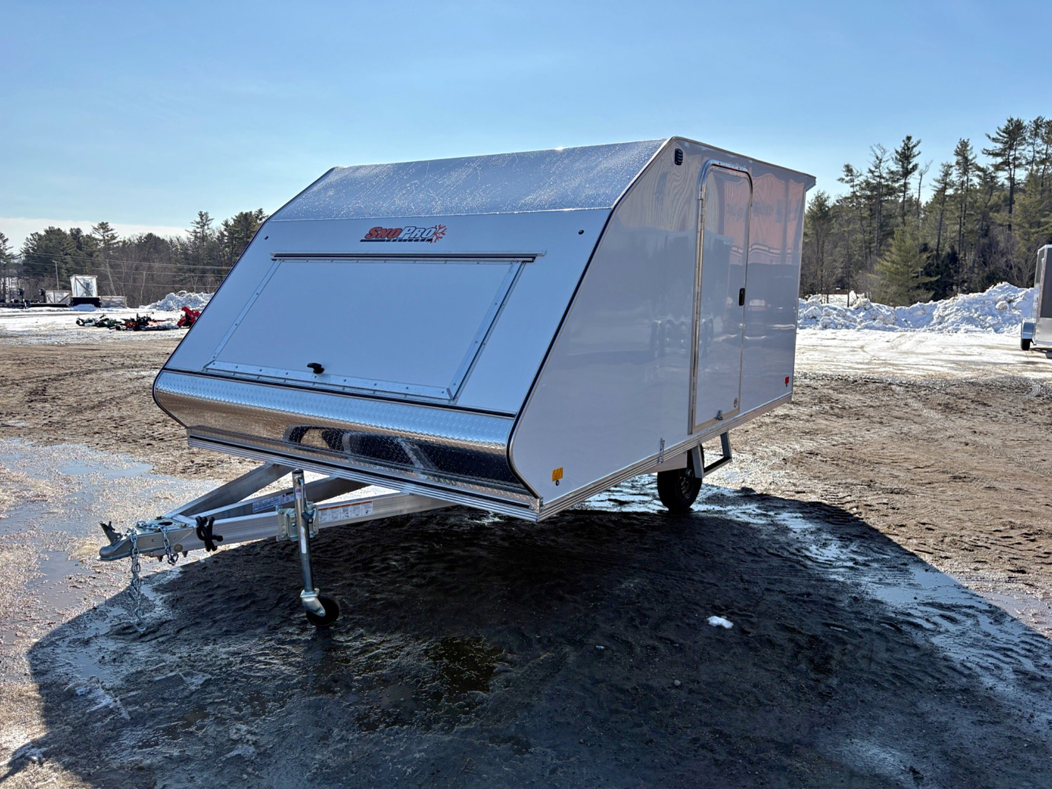 2026 Sno Pro 101x12 2-place aluminum hybrid snowmobile trailer w/rear ...
