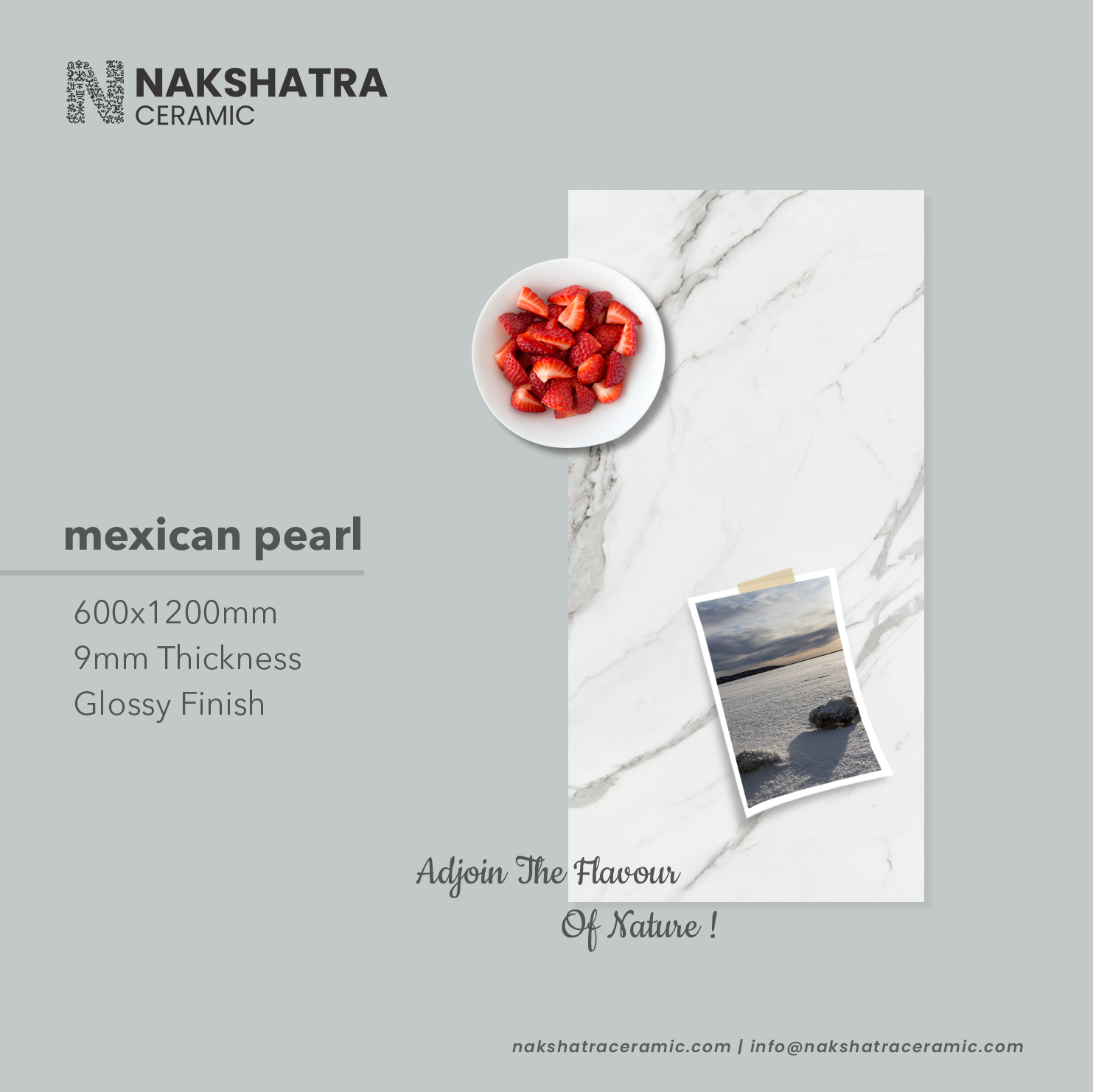 Mexican Pearl | 600x1200 mm | 9mm... - Nakshatra Ceramic