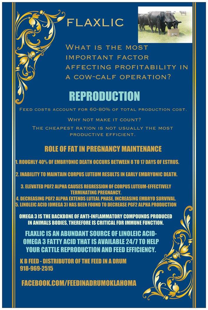 Consider the benefits of Flaxlic... - Feed In A Drum Oklahoma