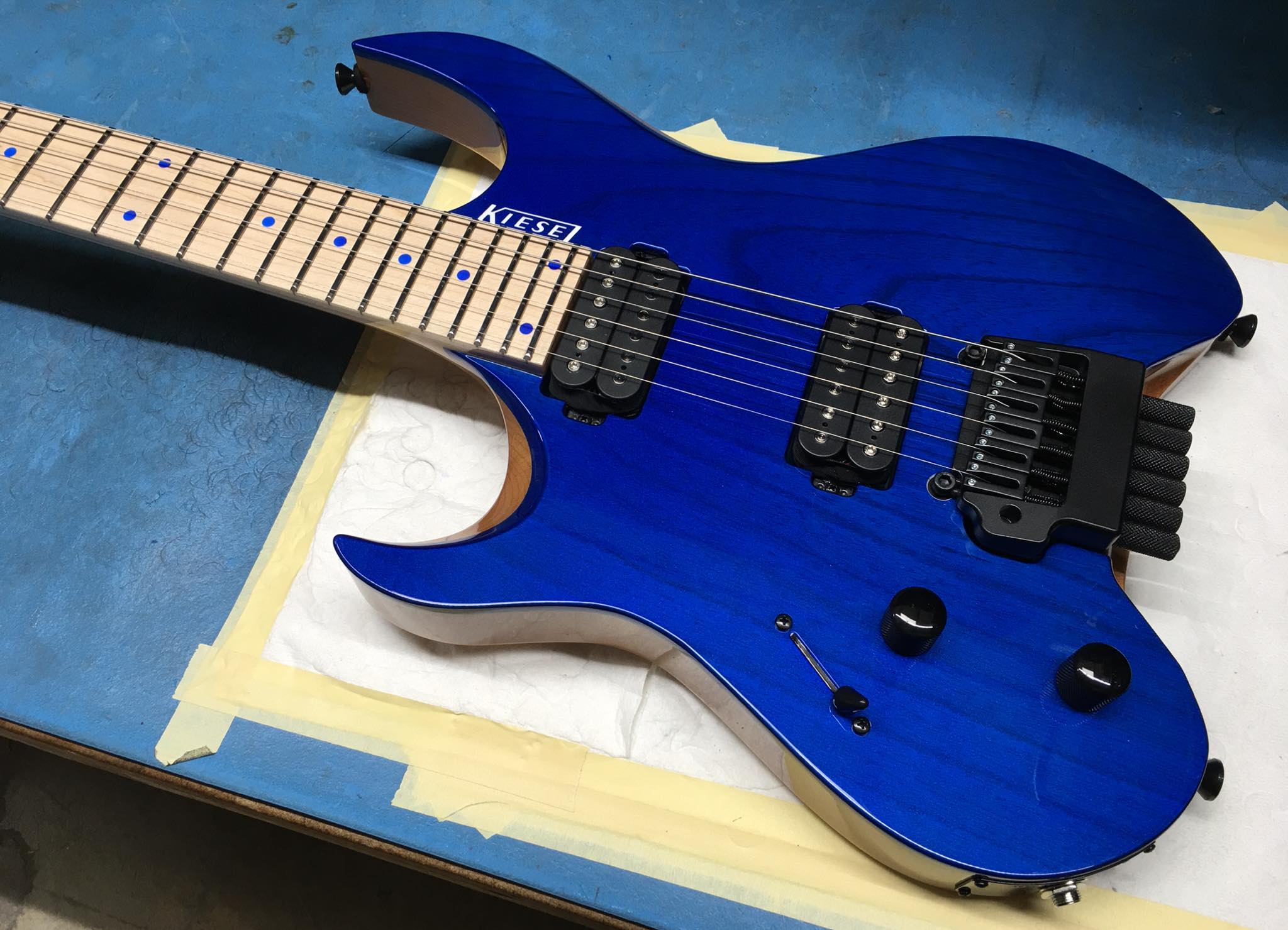 Z7 in Trans Aqua over Antique Ash with a raw tone finish. Such a