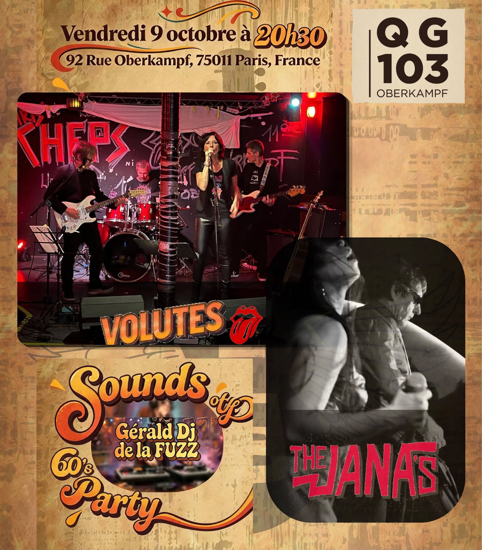 The Jana's + Volute + DJ Gerald Delafuzz au QG Oberkampf