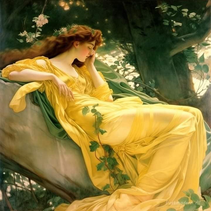 max kurzweil lady in yellow dress Kurzweil's Dress: Art Nouveau masterpiece NECKLINE_Spaghetti Straps
