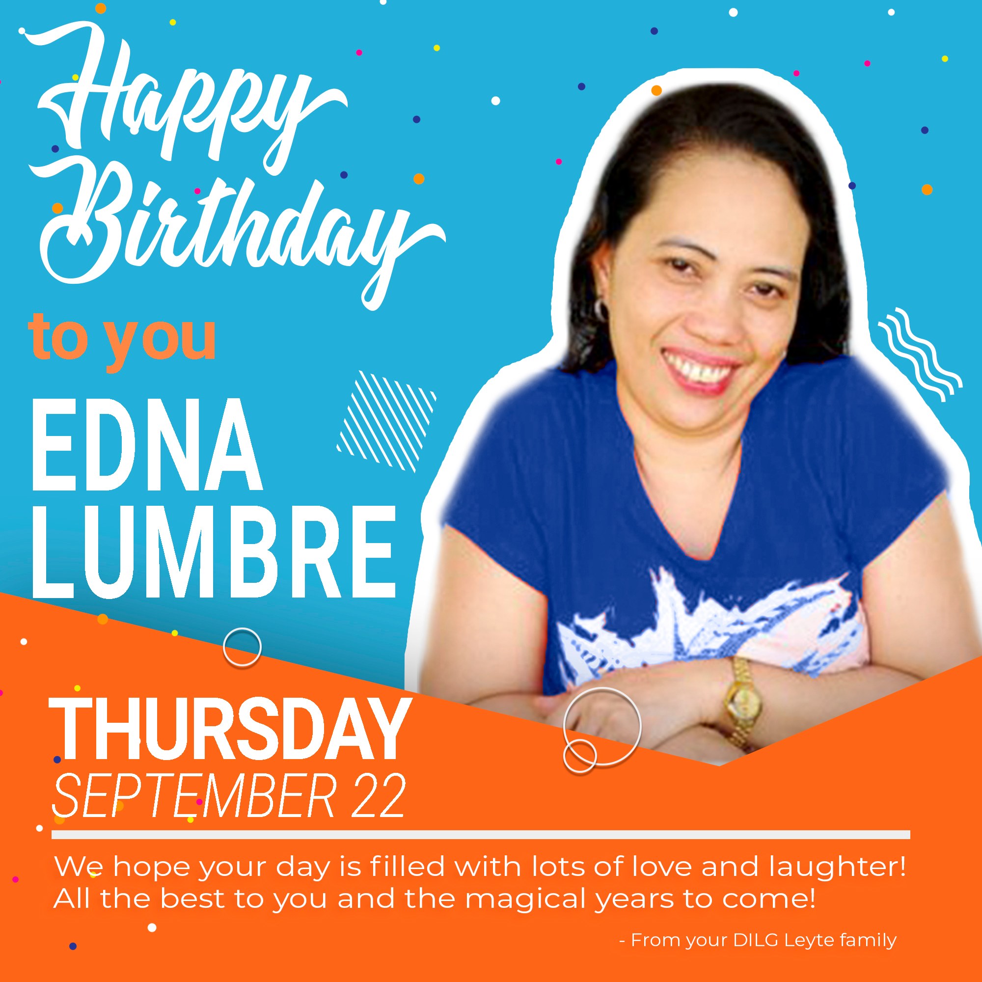 Happy Birthday, LGOO V Edna C.... - DILG Leyte Province | Facebook