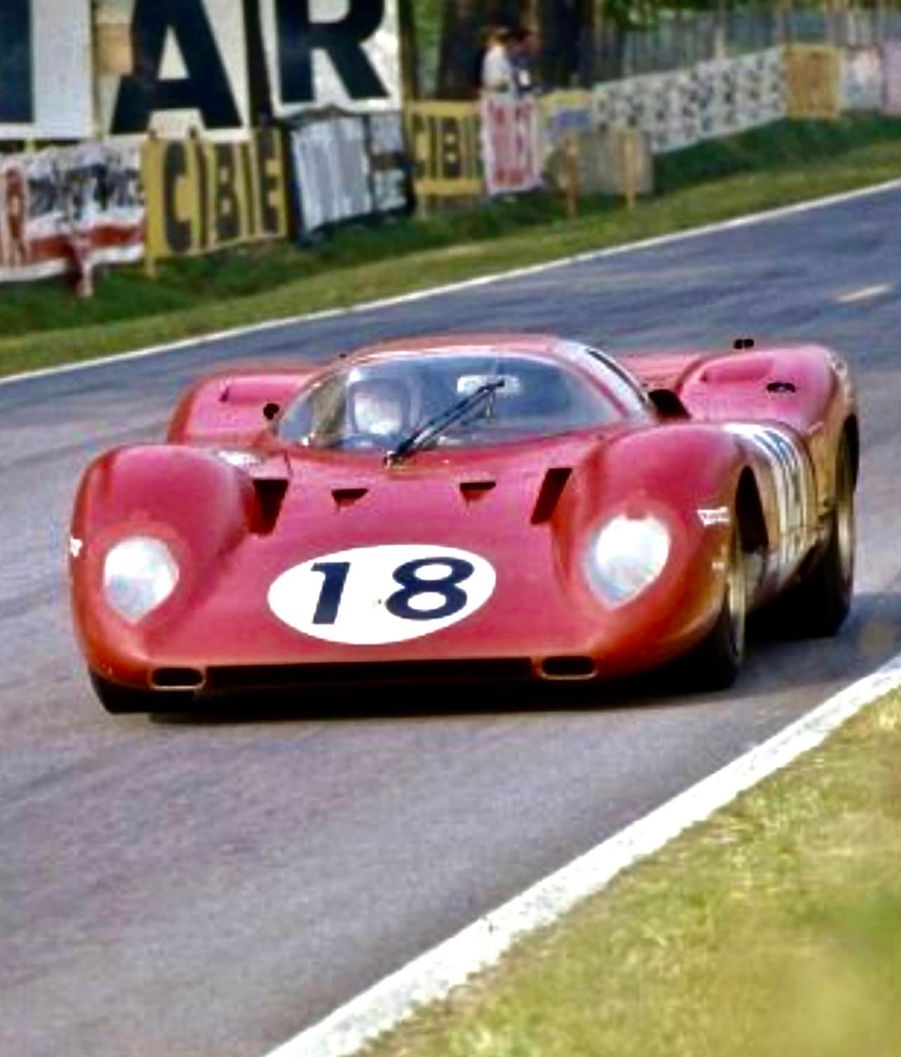 WERBUNG: New Ferrari 312 P No. 18 24h LeMans 1969 Pedro Rodríguez