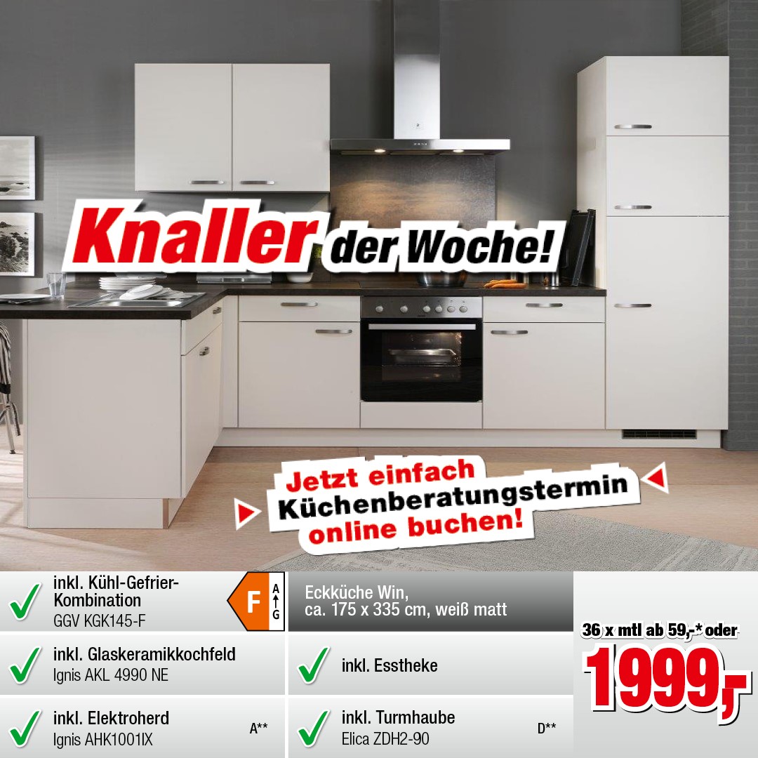 Kennt ihr schon unsere Wahnsinns Küchenangebote? 😍 Egal ob für Planungsküchen, Ausstellungsküchen oder Mitnahmeküchen 🤓 So auch unser Angebot der Eckküche WIN 👉https://moebel-fundgrube.de/Eckkueche-175-x-335-cm-inkl.-Elektrogeraete-Kuechenfronten